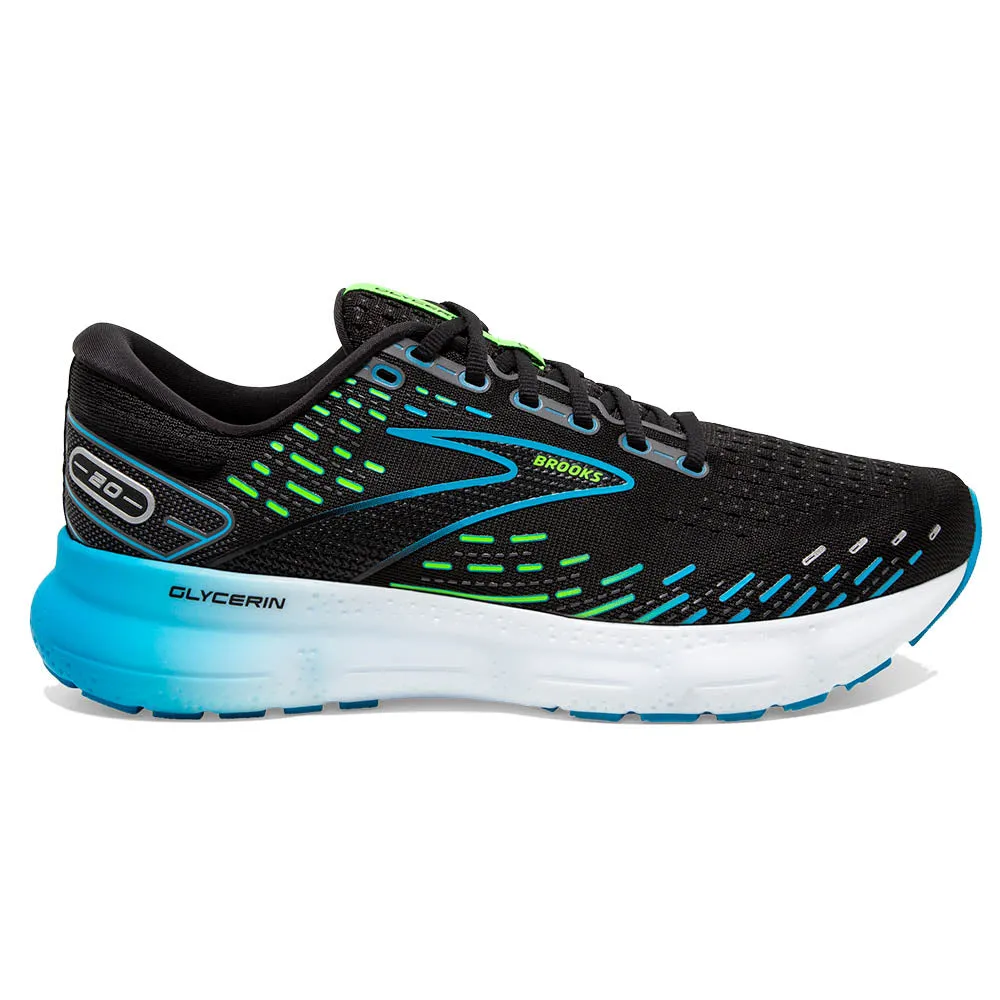 Brooks Glycerin 20 (Mens) - Black/Hawaiian Ocean/Green