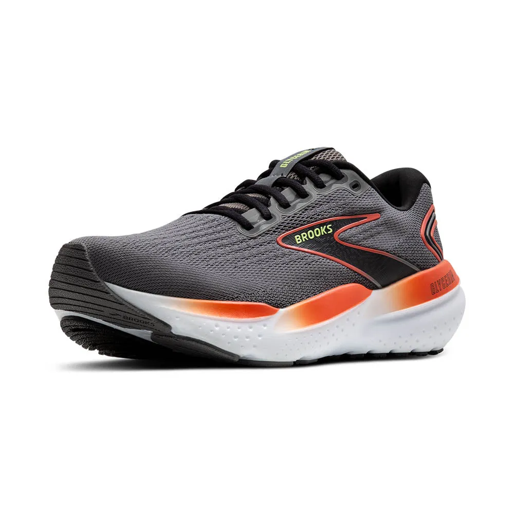 Brooks Glycerin 21 (Mens) - Grey/Mandarin Red/Green