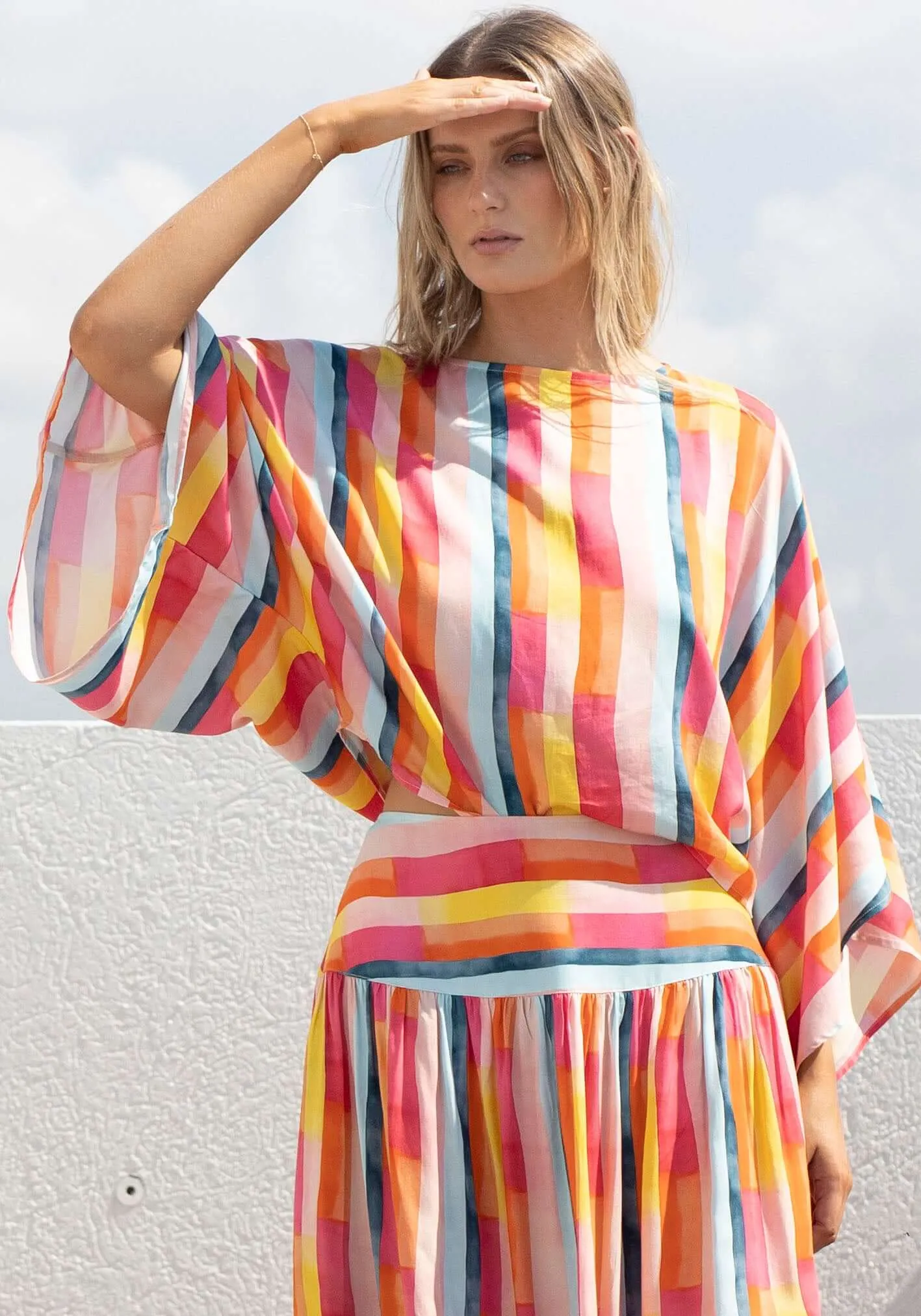 Casino Stripe Kaftan Top