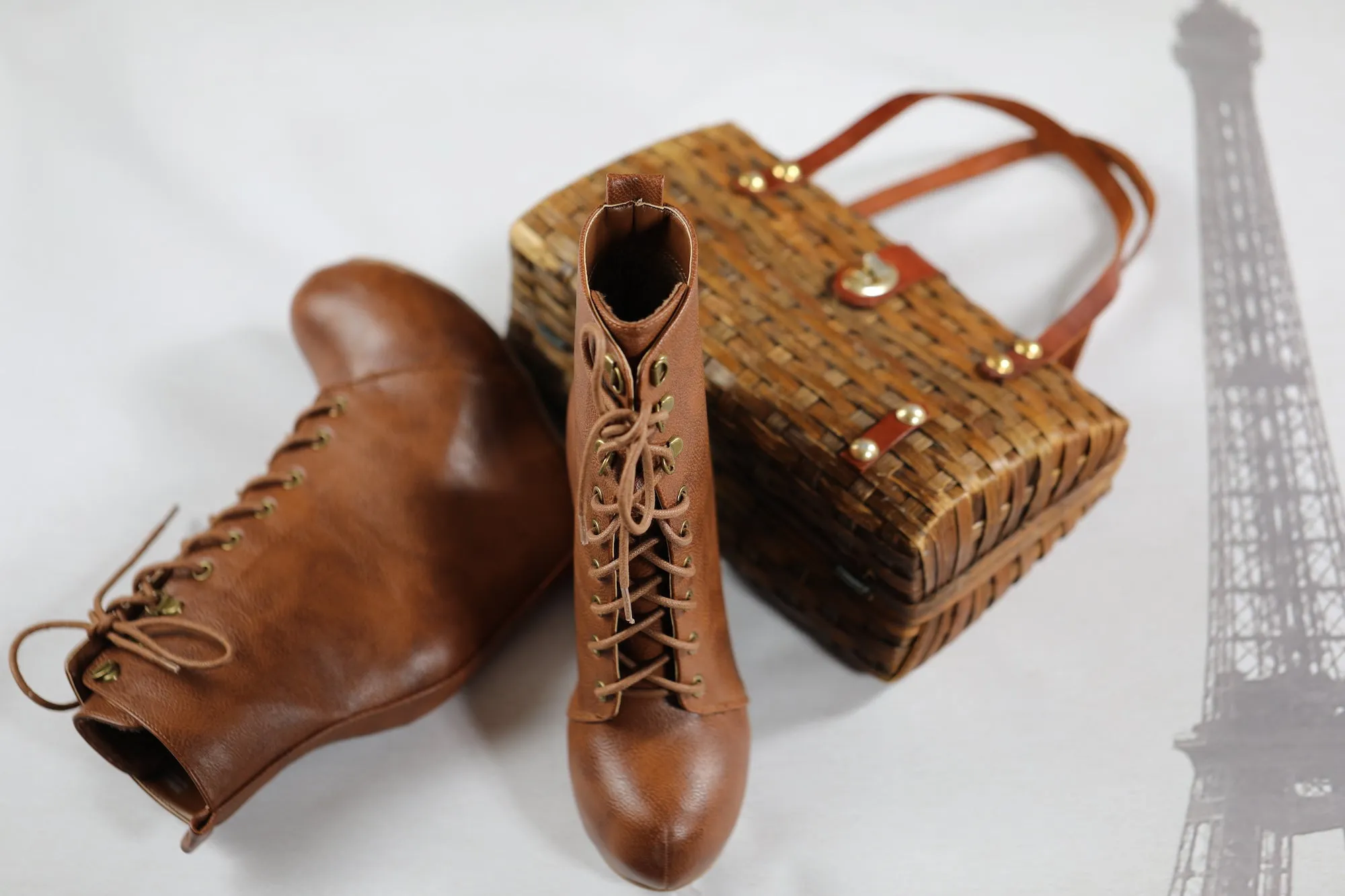 Chestnut Brown Platform Booties