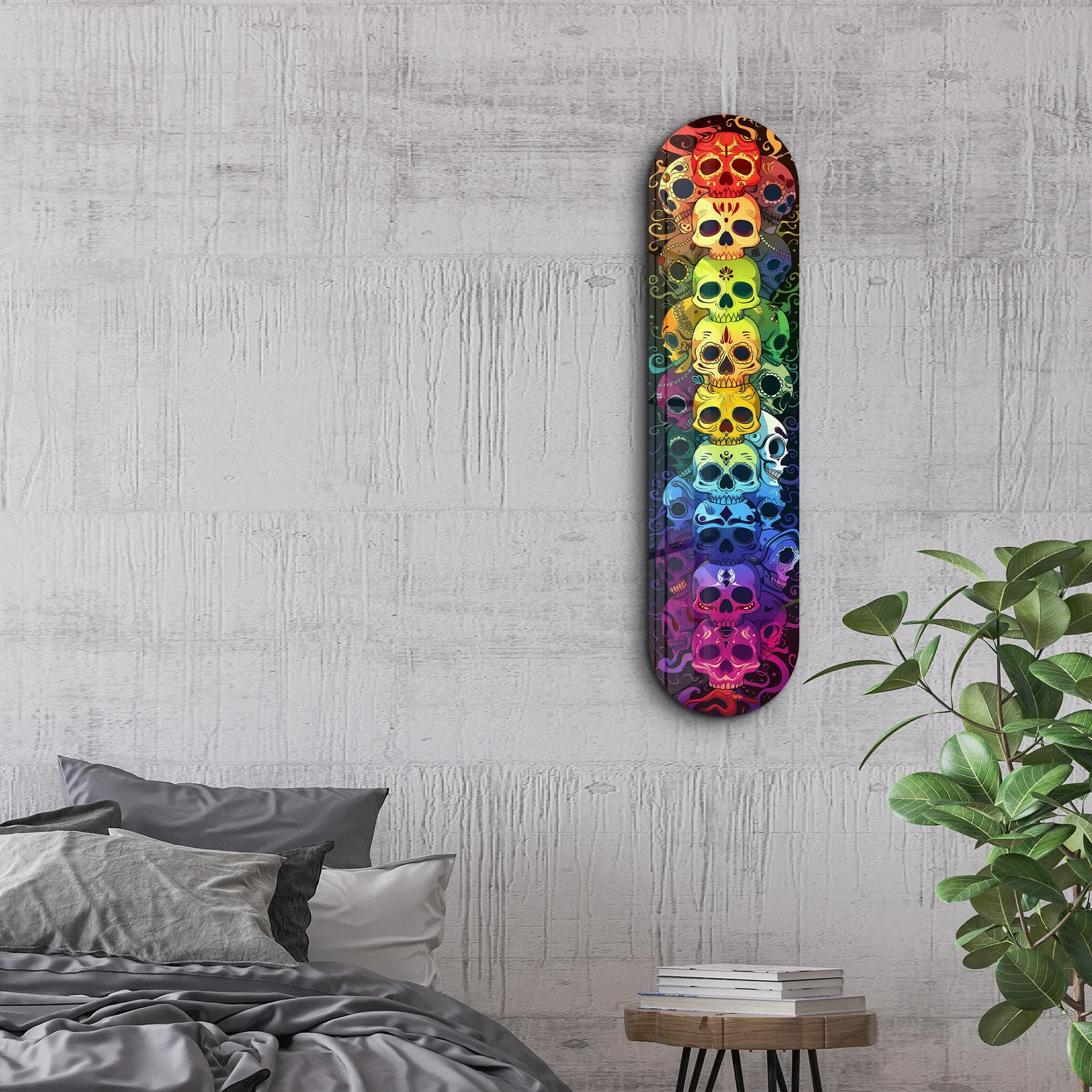 Colorful Skulls | Glass Wall Art