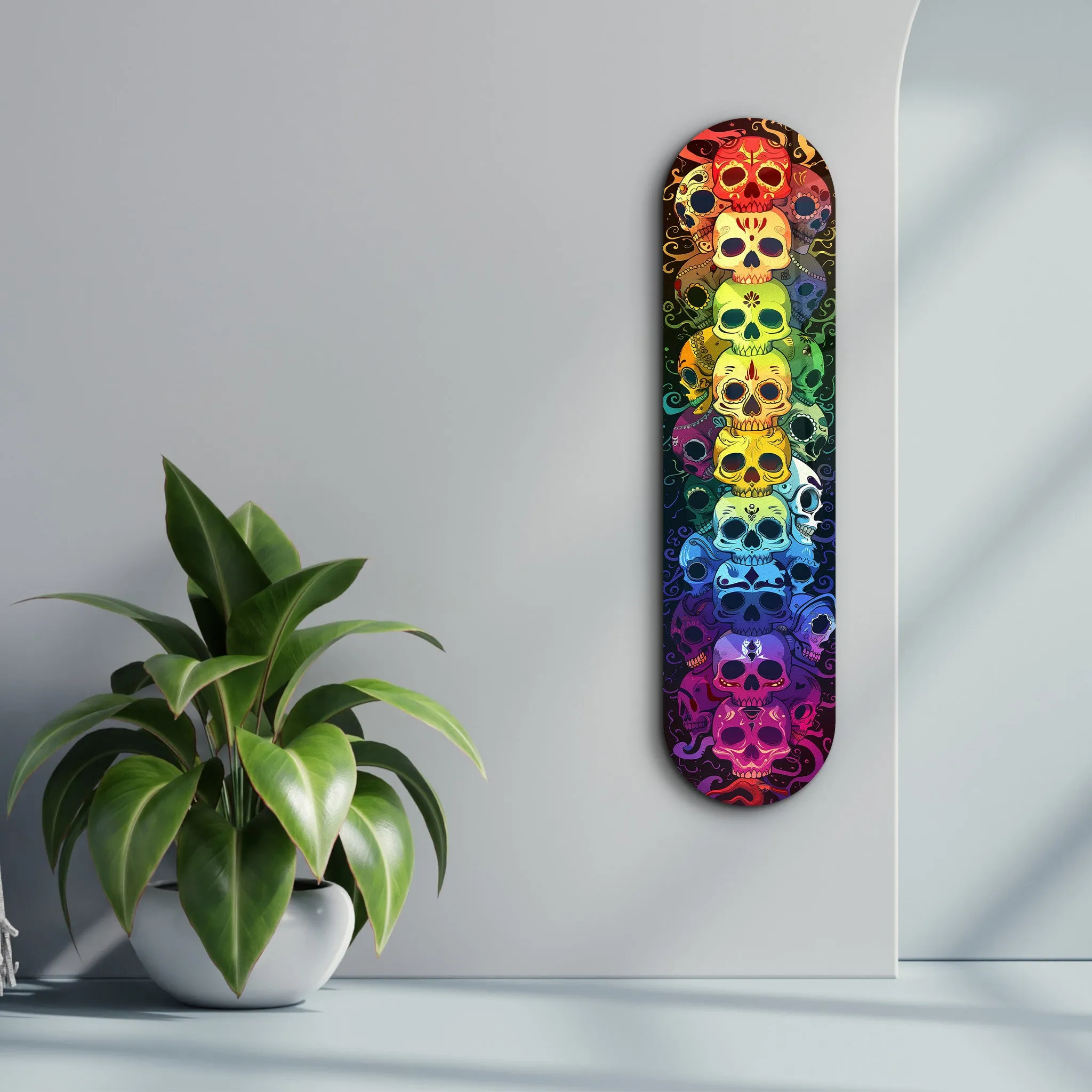 Colorful Skulls | Glass Wall Art