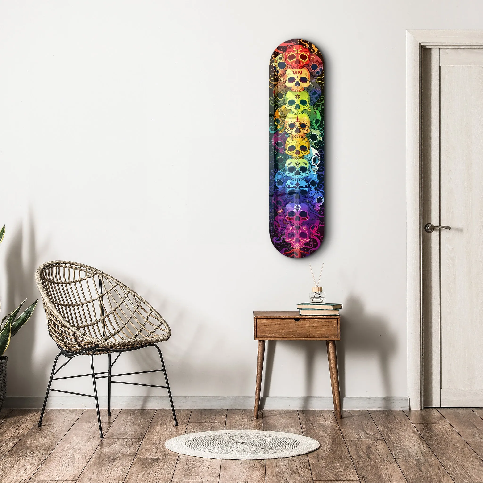 Colorful Skulls | Glass Wall Art