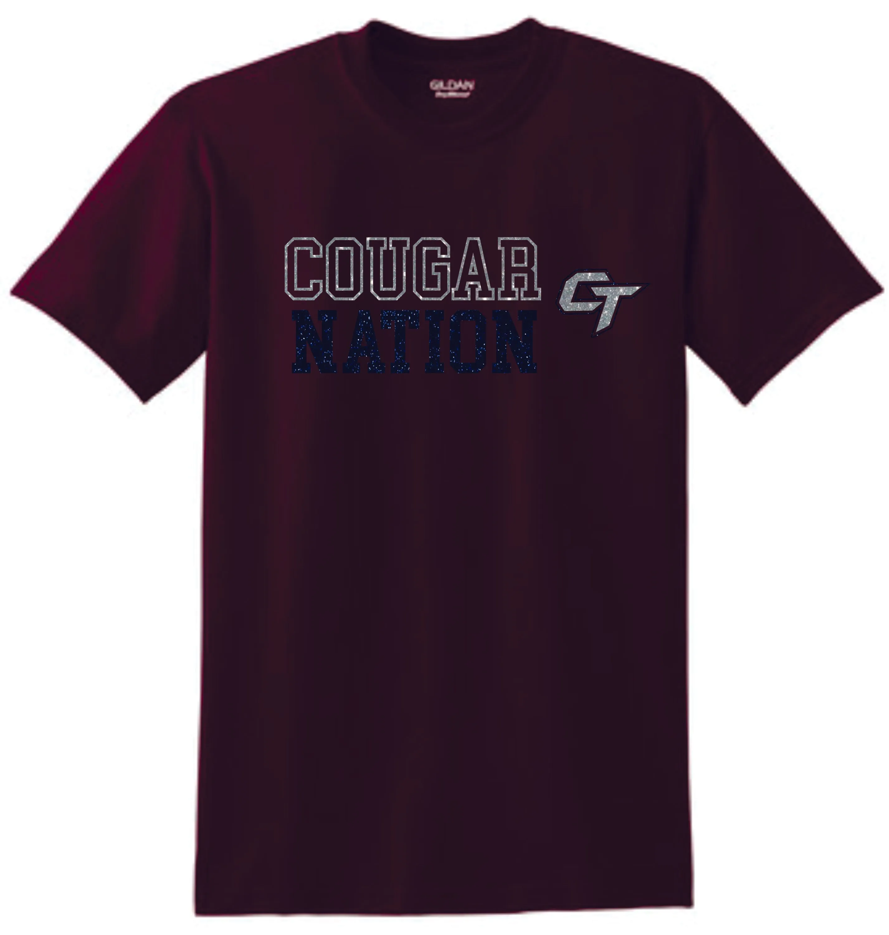 CT Cougars NATION DESIGN Basic Tee- Matte or Glitter