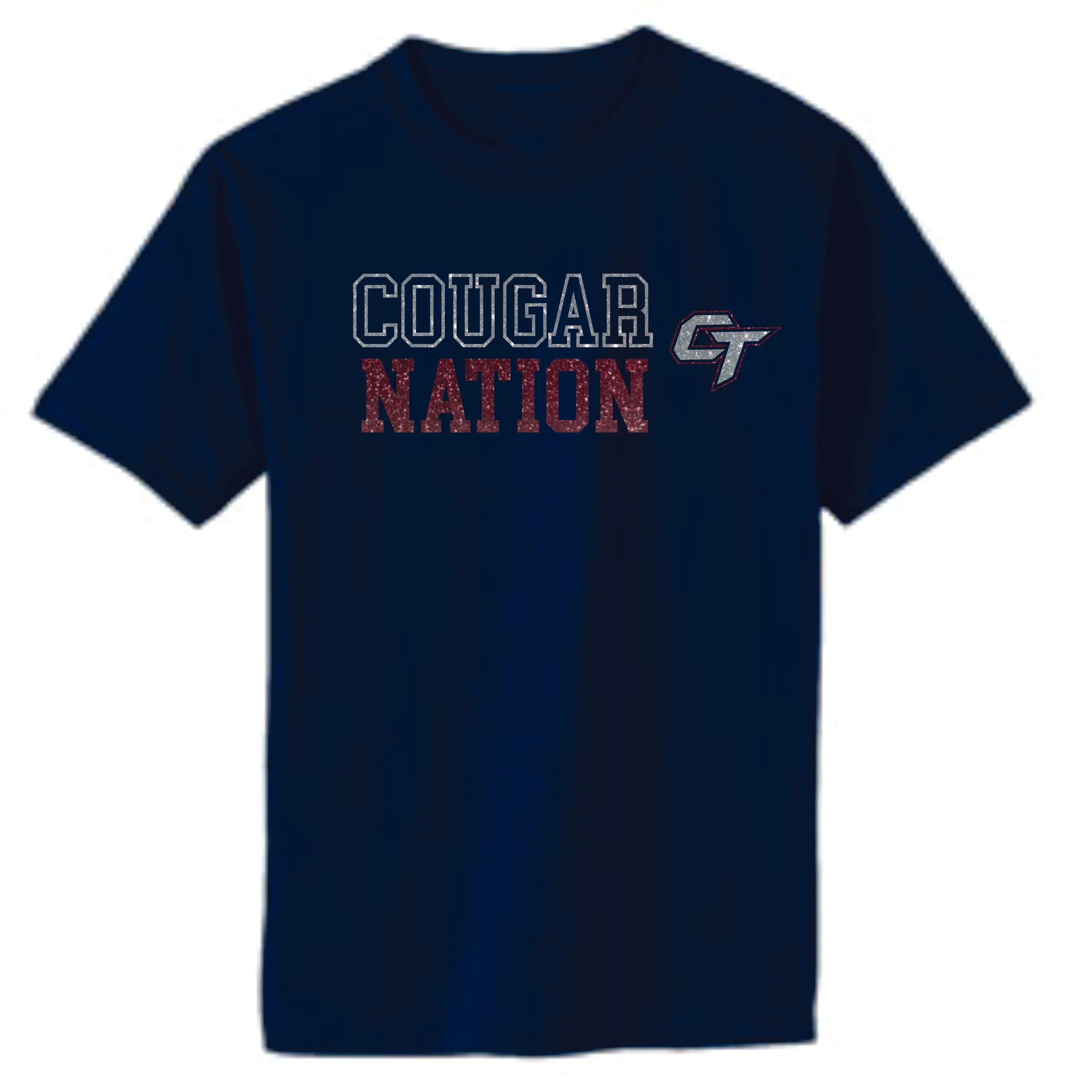 CT Cougars NATION DESIGN Basic Tee- Matte or Glitter