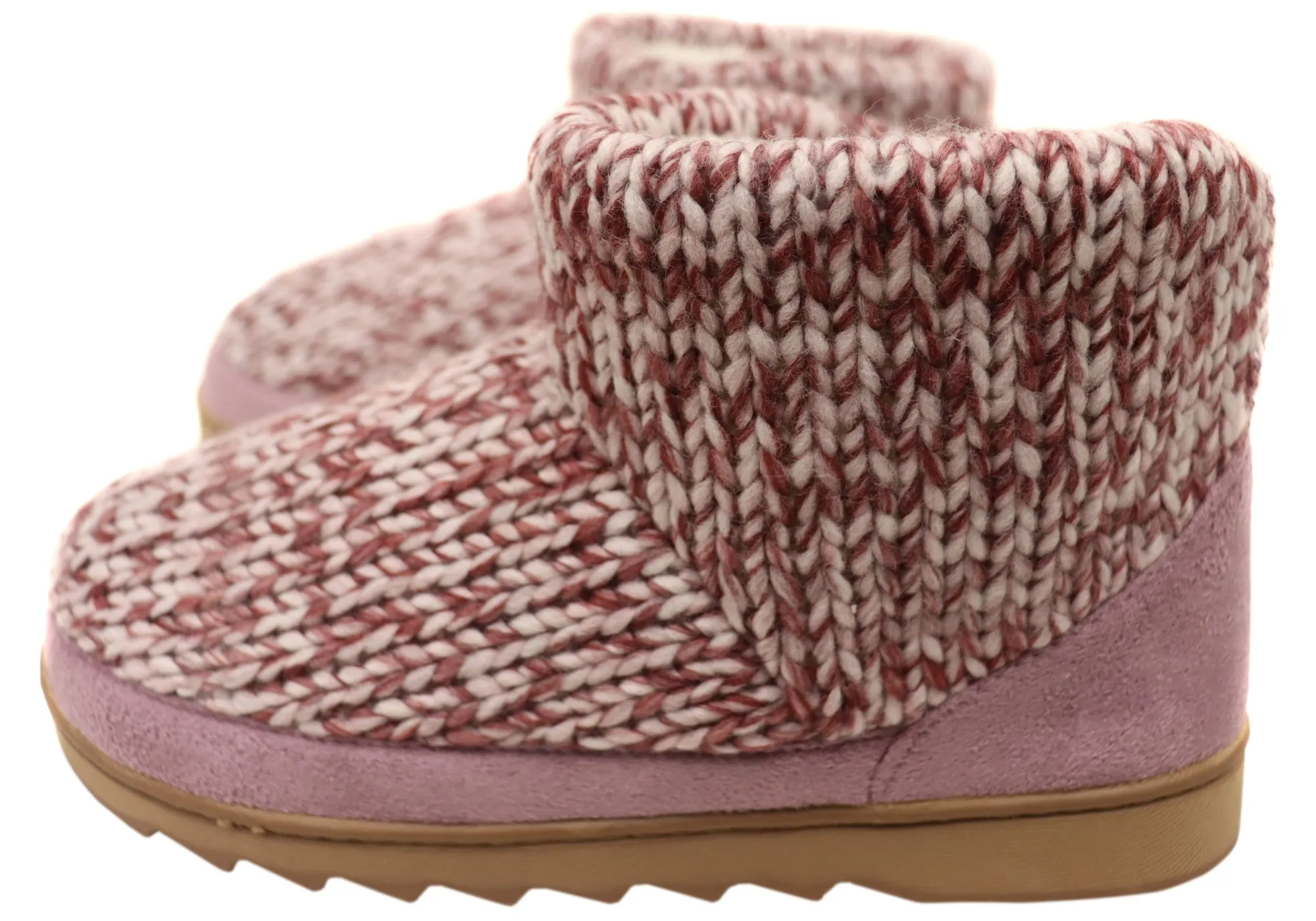 Dearfoams Womens Comfortable Whitney Knit Bootie Slippers