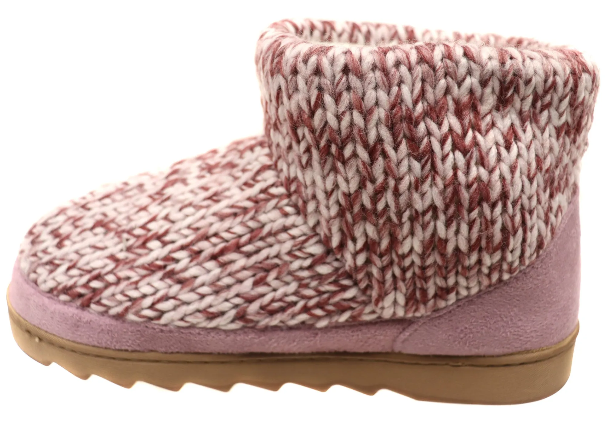 Dearfoams Womens Comfortable Whitney Knit Bootie Slippers