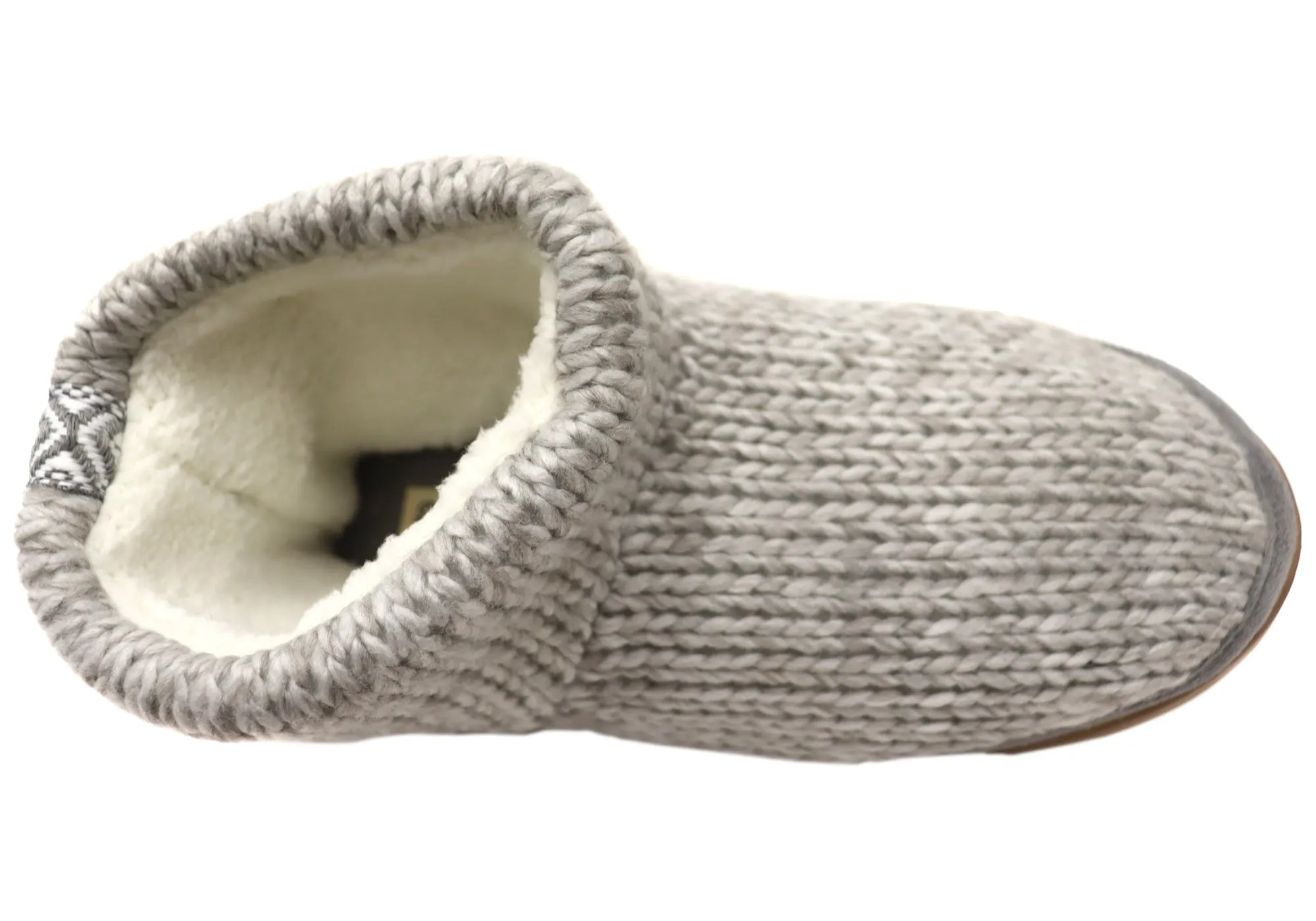 Dearfoams Womens Comfortable Whitney Knit Bootie Slippers