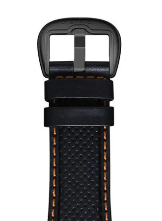 Dietrich Strap Perforated Leather Orange Stitching Black Buckle