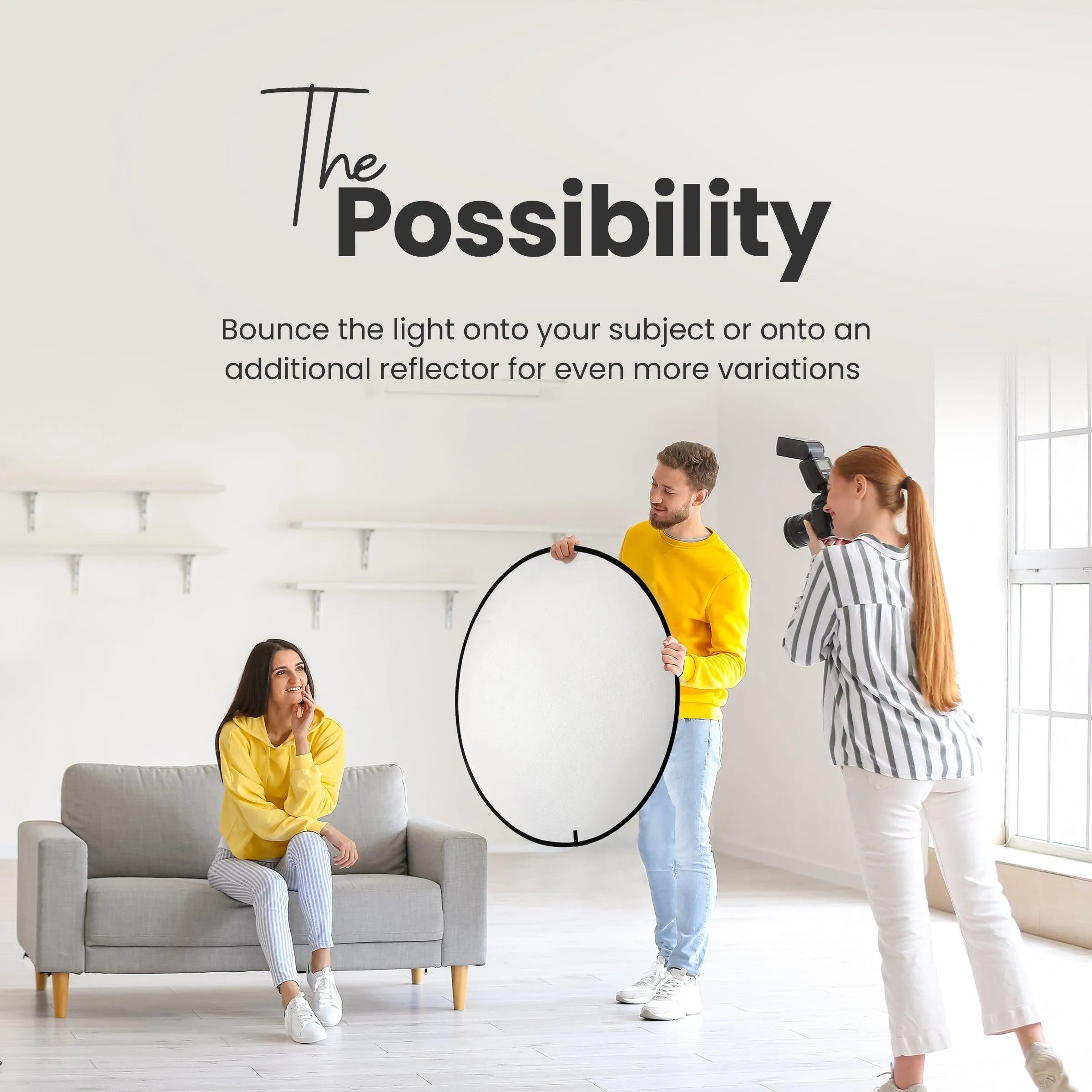 Digitek (DRB 5-1) Camera Reflector 47-inch /120 cm 5 in 1 Collapsible Multi-Disc Light with Bag - Translucent, Silver, Gold, White and Black for Studio Photography