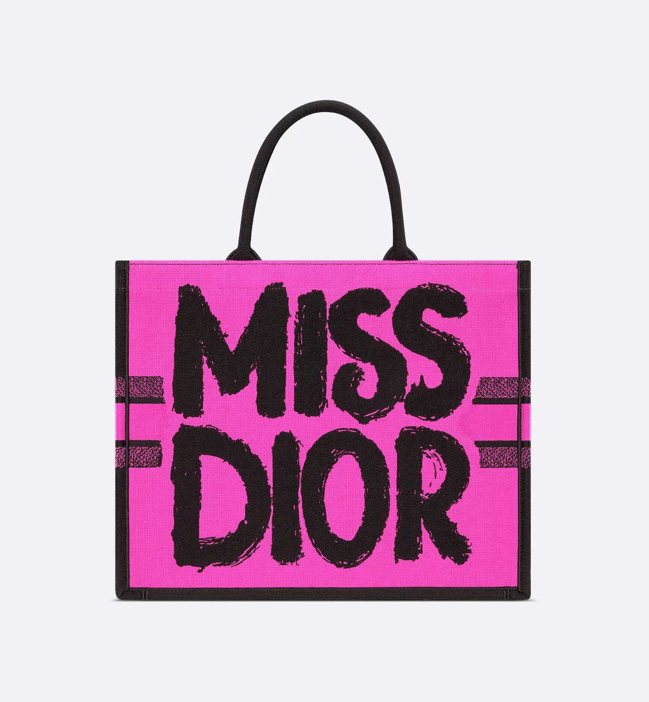 Dior-Inspired Book Tote with Miss Dior Graffiti (Pink-1)