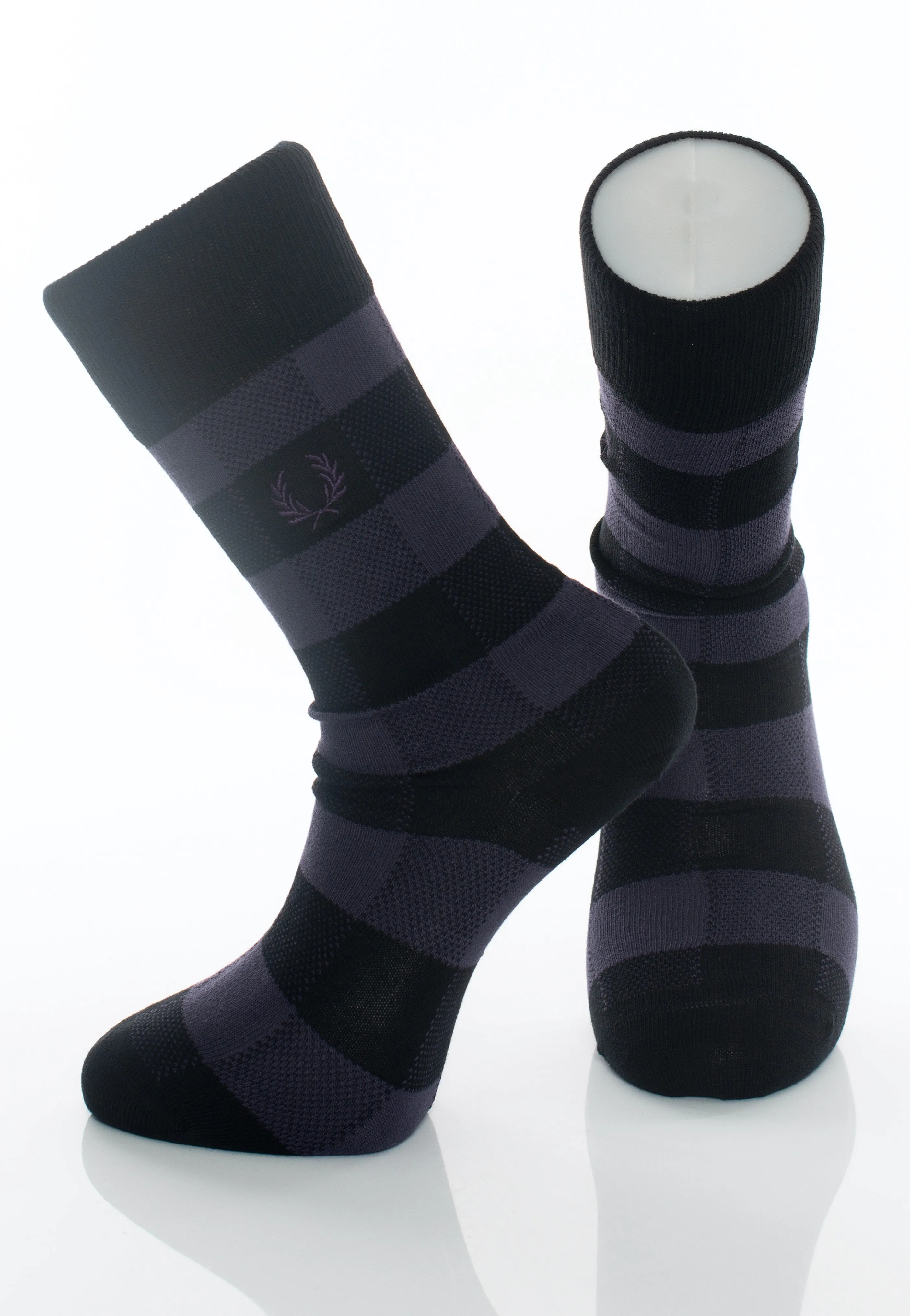 Fred Perry - Tonal Check Purple Heart - Socks