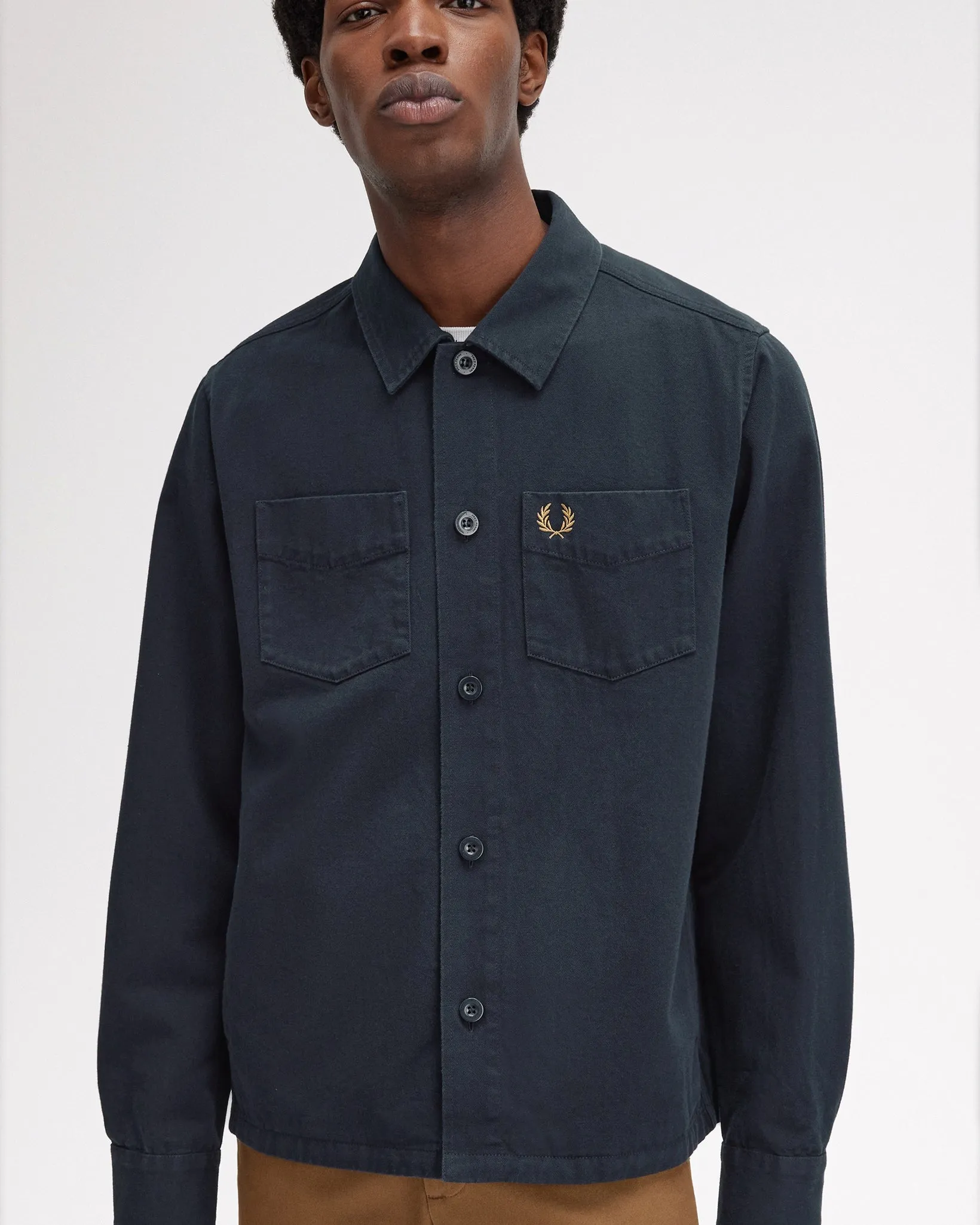 Fred Perry Twill Overshirt - Navy