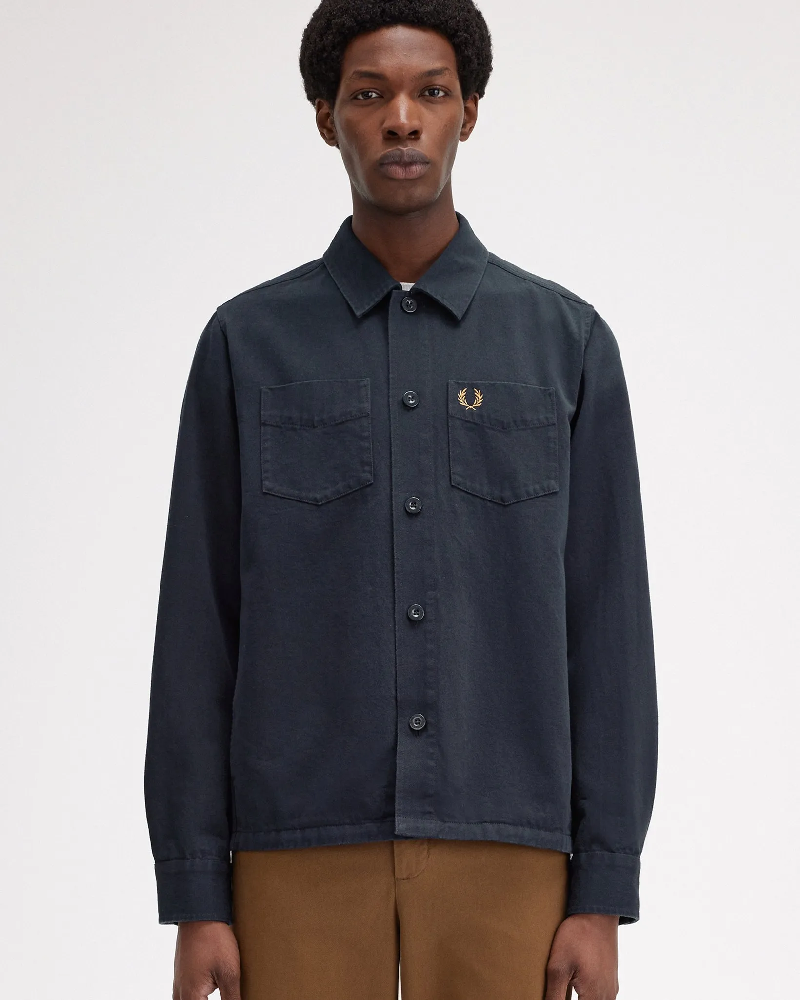 Fred Perry Twill Overshirt - Navy