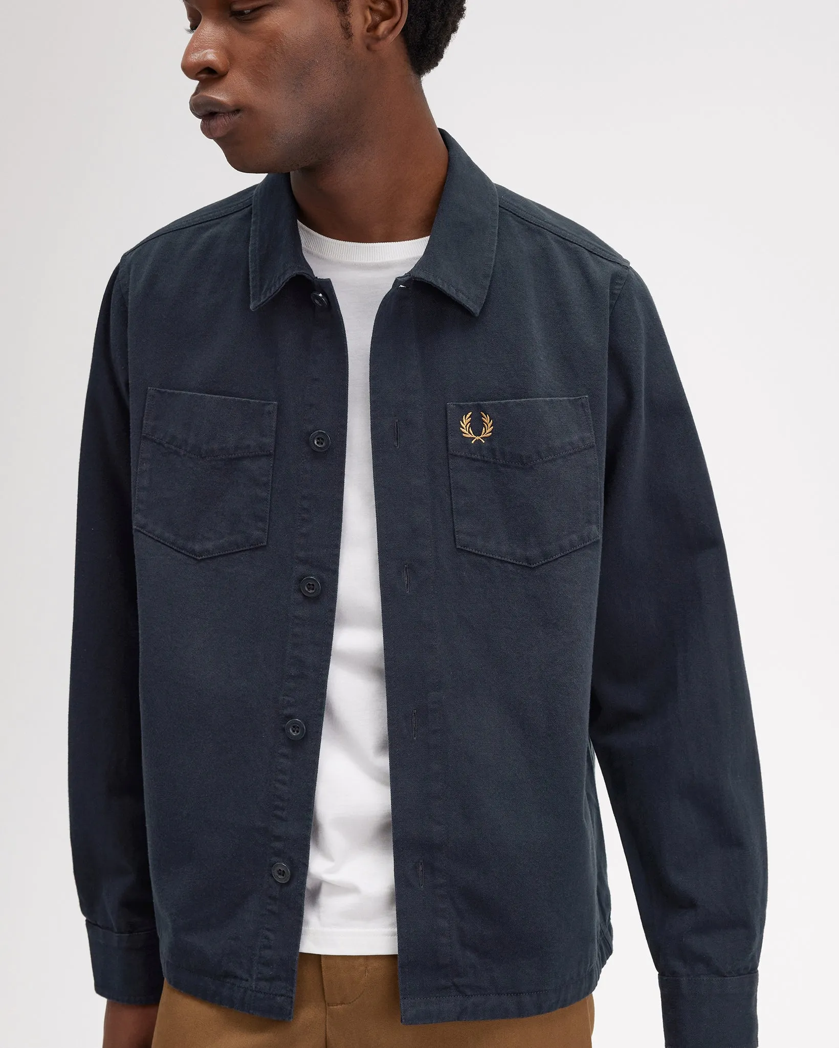 Fred Perry Twill Overshirt - Navy