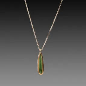 Green Tourmaline Teardrop Necklace