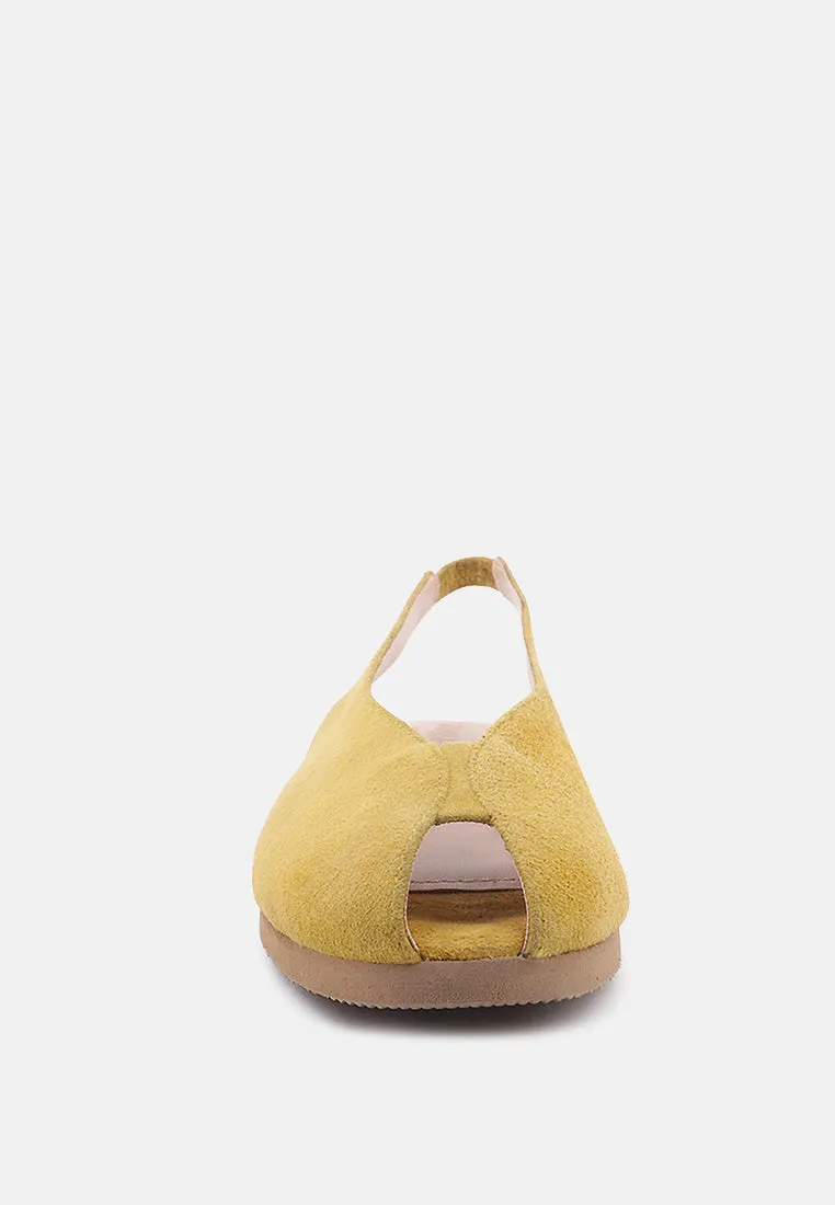 GRETCHEN Mustard Slingback Flat Sandals