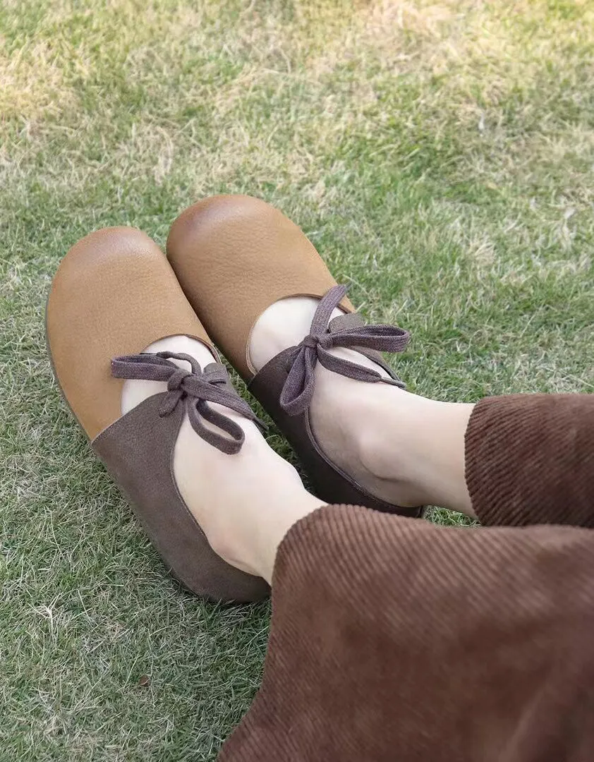 Handmade Comfortable Leather Suede Retro Ballet Flats