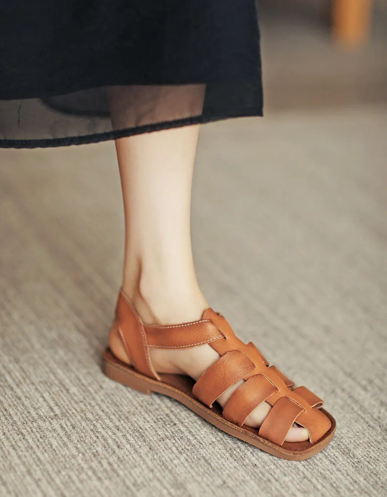 Handmade Retro Soft Sole Fisherman Sandals Slingback