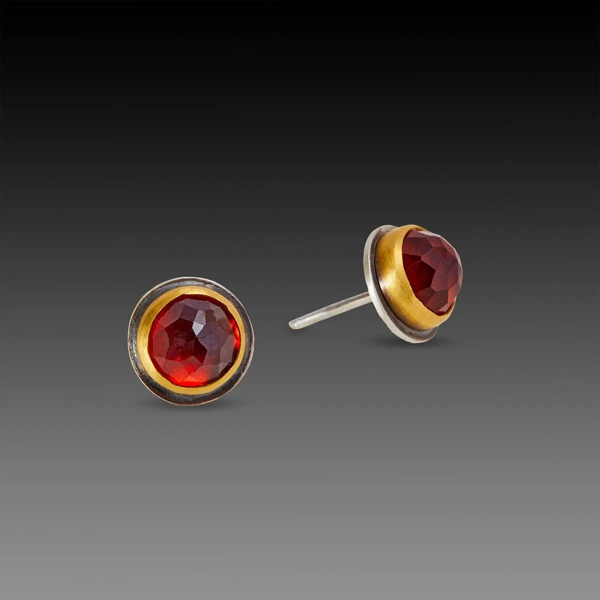 Hessionite Garnet Stud Earrings