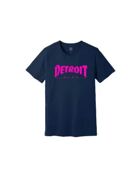 Ink Detroit City Youth T-Shirt - Navy & Pink