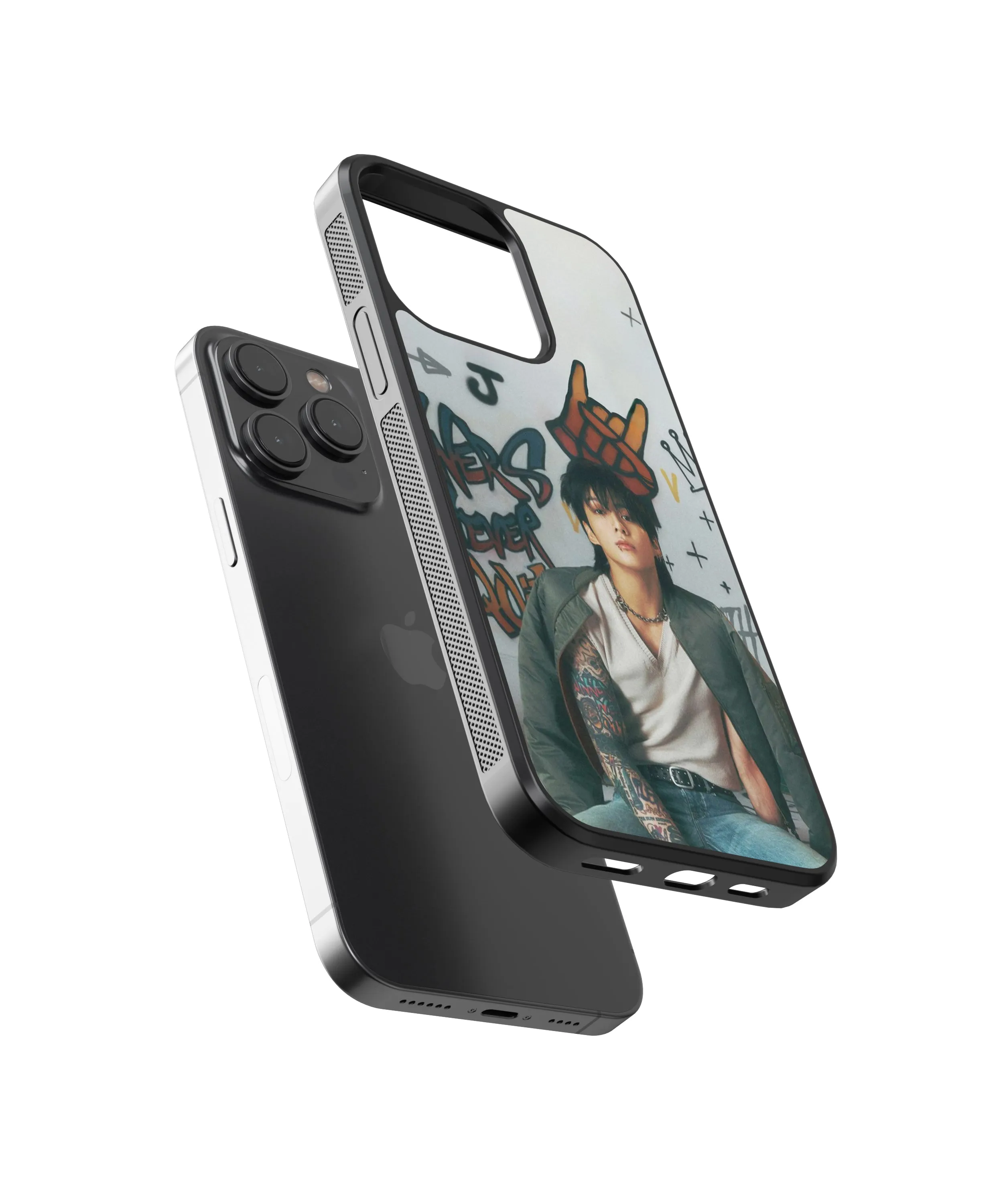 Jungkook Tattoo Graffiti K-Pop Glass Phone Case Cover