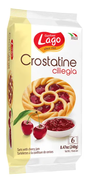 Lago Crostatine Tarts with Cherry Jam, 8.46 oz | 6 x 1.41 oz (2-Packs of 6)