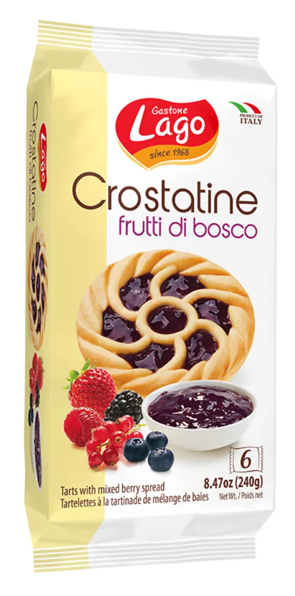 Lago Crostatine, Tarts with Wild Mix Berries Jam, 8.46 oz | 6 x 1.41 oz ( 2-Packs of 6)