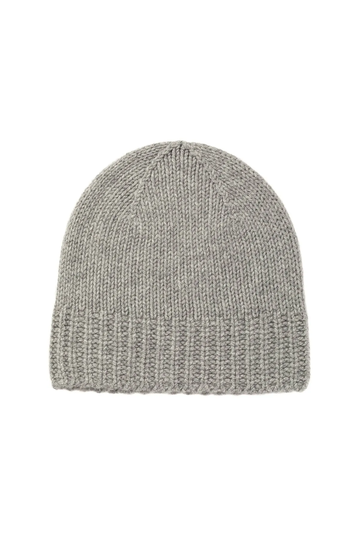 Light Grey Cashmere Jersey Cuff Beanie