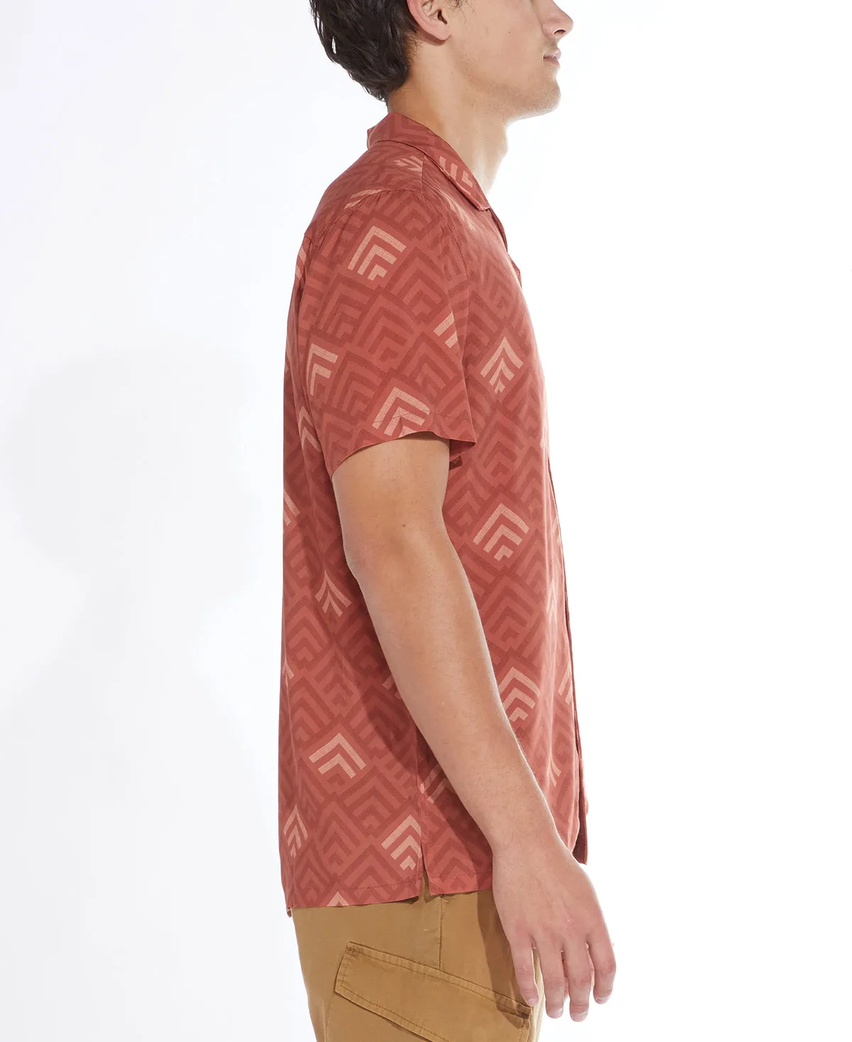 Lodi Printed Resort Shirt (Rust)