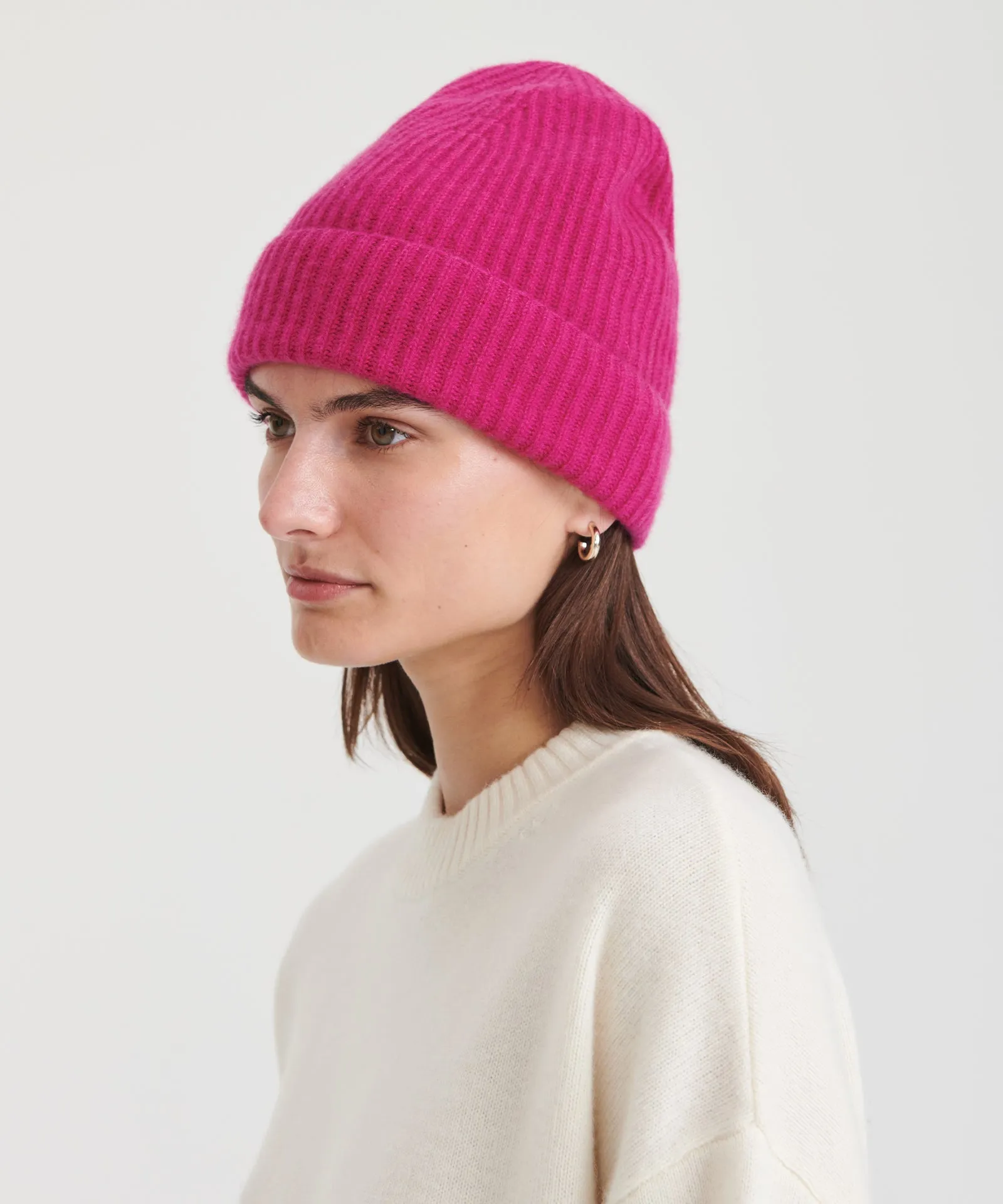 Luxe Cashmere Ribbed Beanie