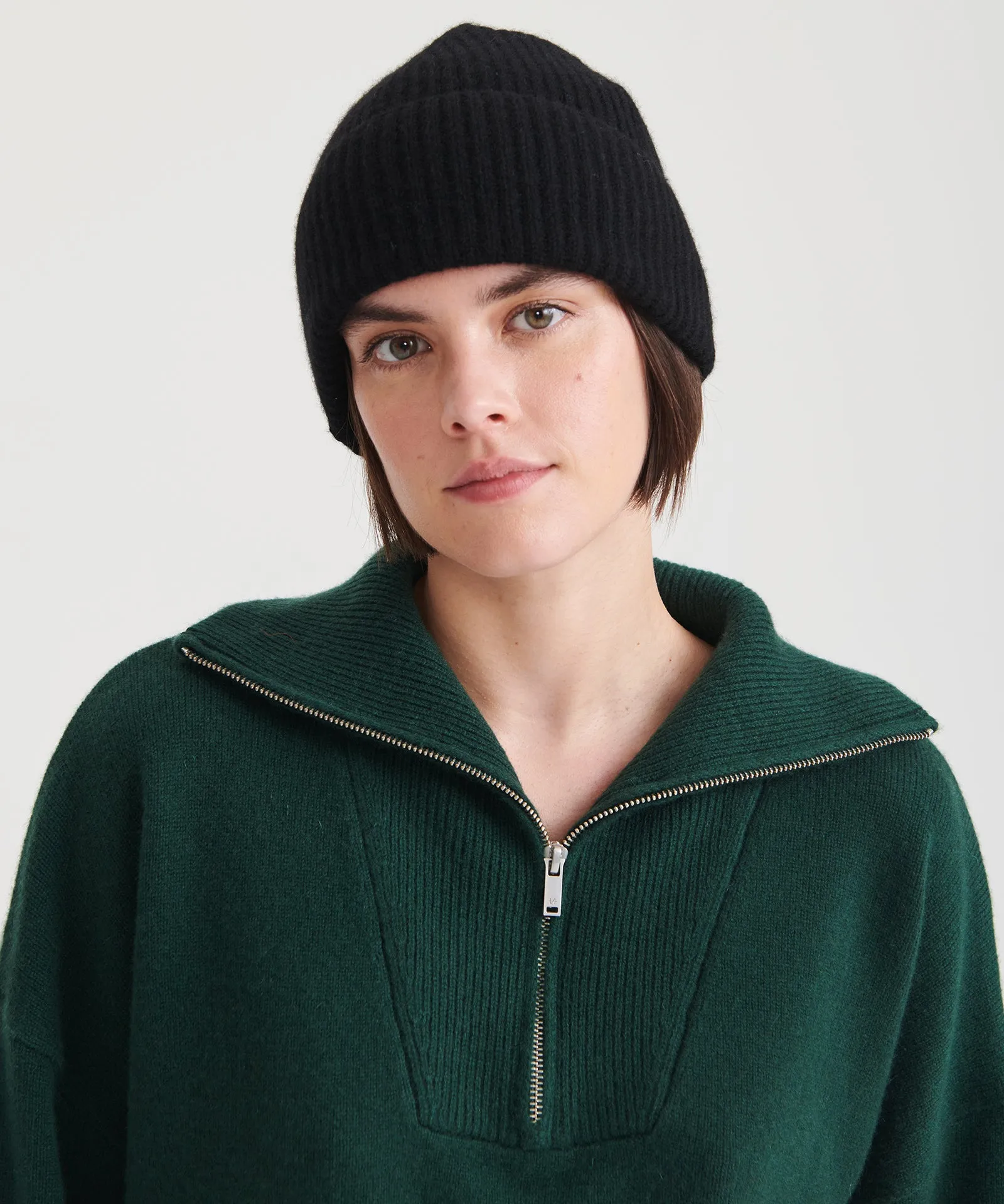 Luxe Cashmere Ribbed Beanie