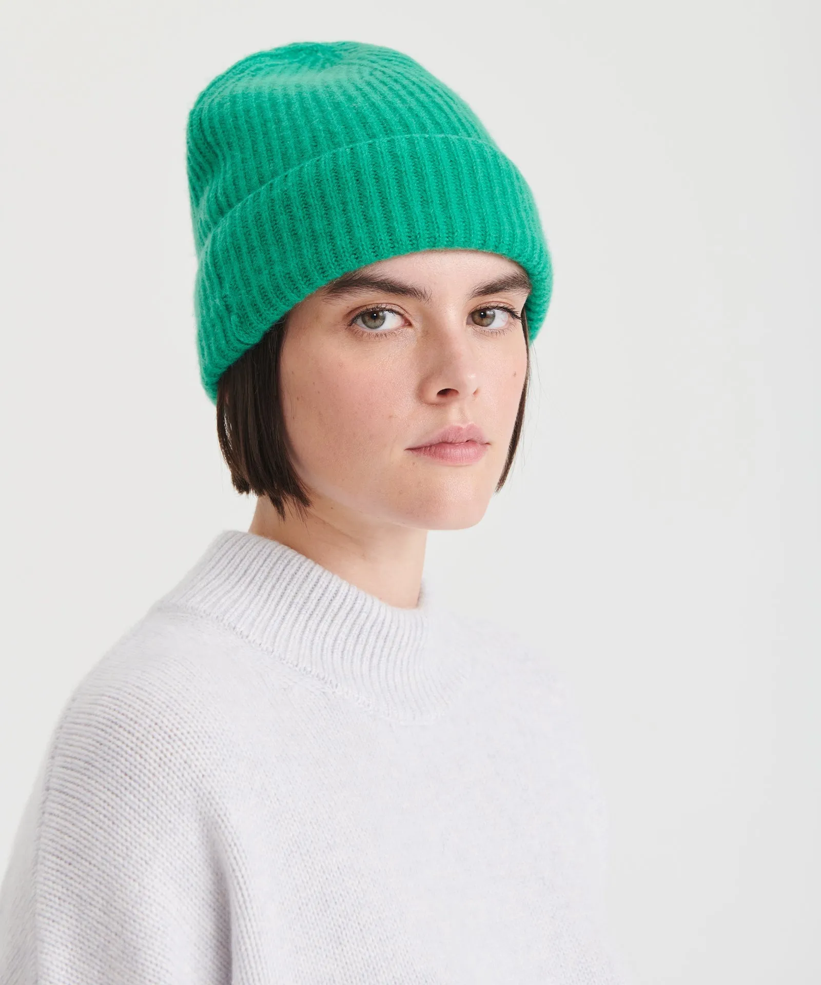 Luxe Cashmere Ribbed Beanie