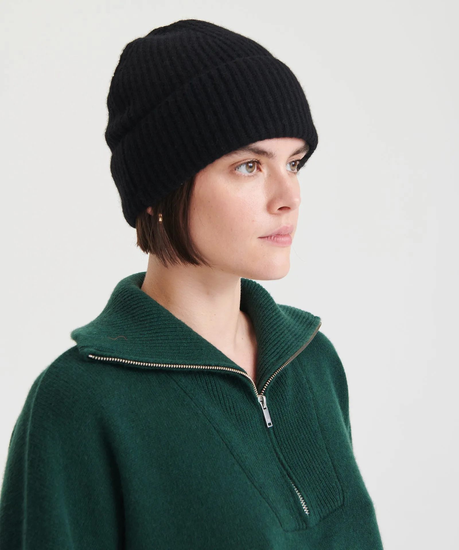 Luxe Cashmere Ribbed Beanie