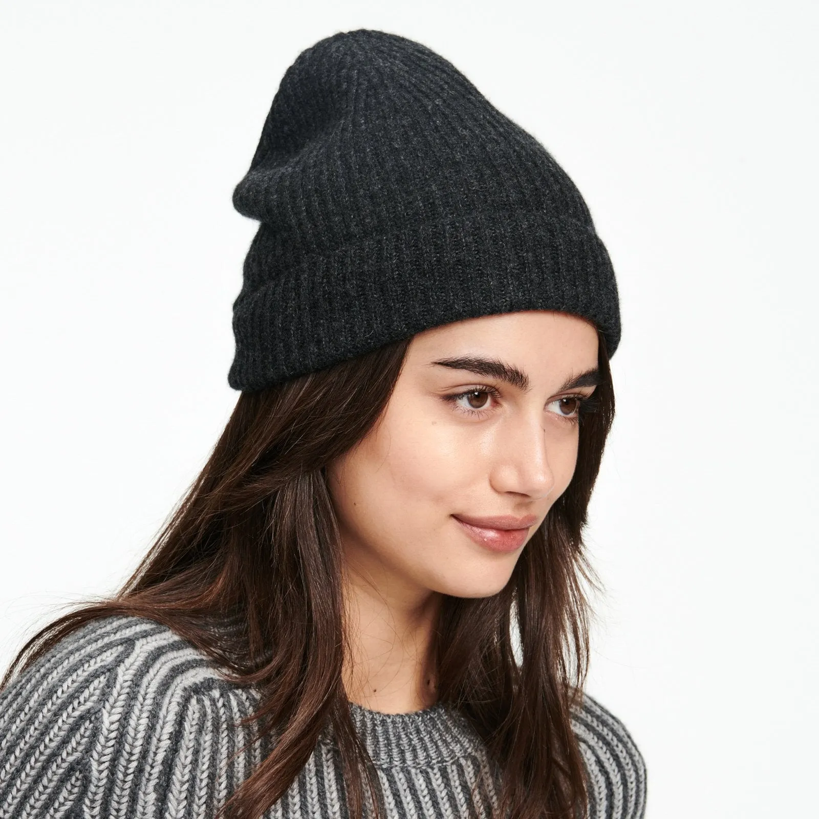 Luxe Cashmere Ribbed Beanie