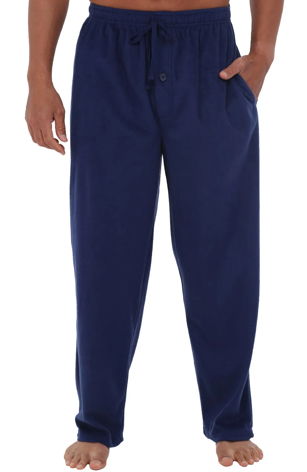 Men's Plush Fleece Pajama Pants with Pockets, Lounge Bottoms