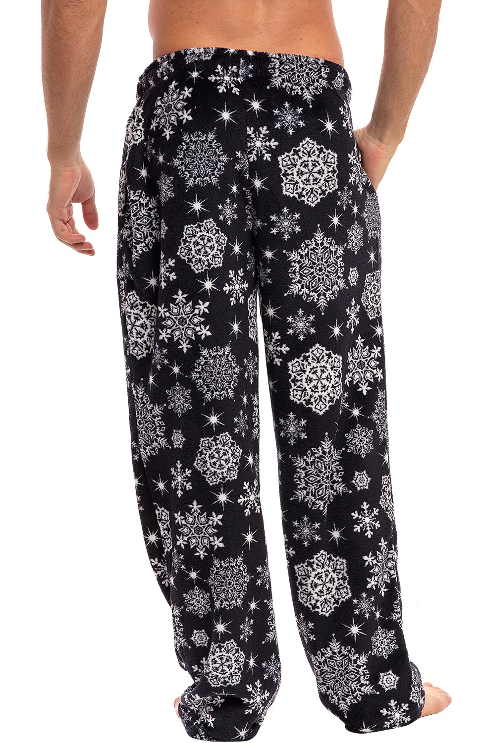 Men's Plush Fleece Pajama Pants with Pockets, Lounge Bottoms