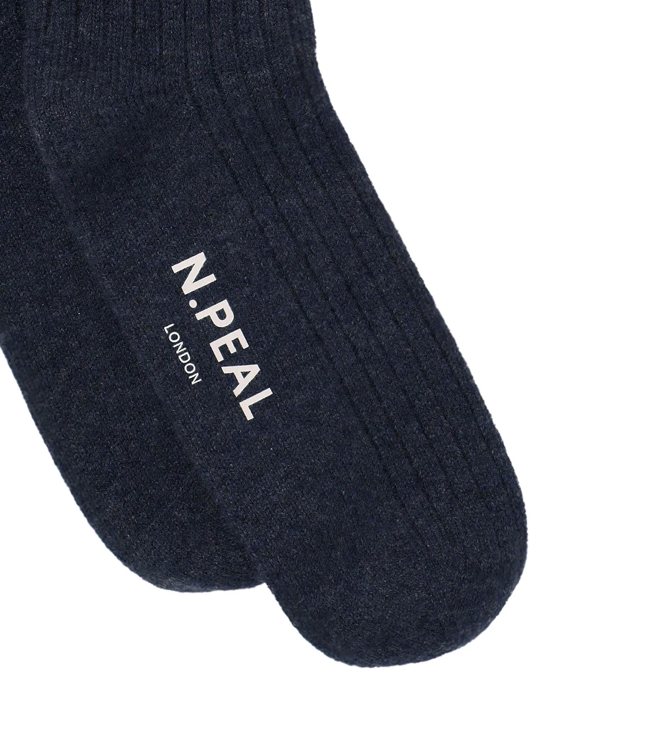 Men's Rib Cashmere House Socks Navy Blue