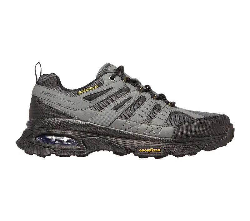 Men's Wide Fit Skechers 237214 Air Envoy Water Repellent outdoor Walking Trainers - Grey/Black