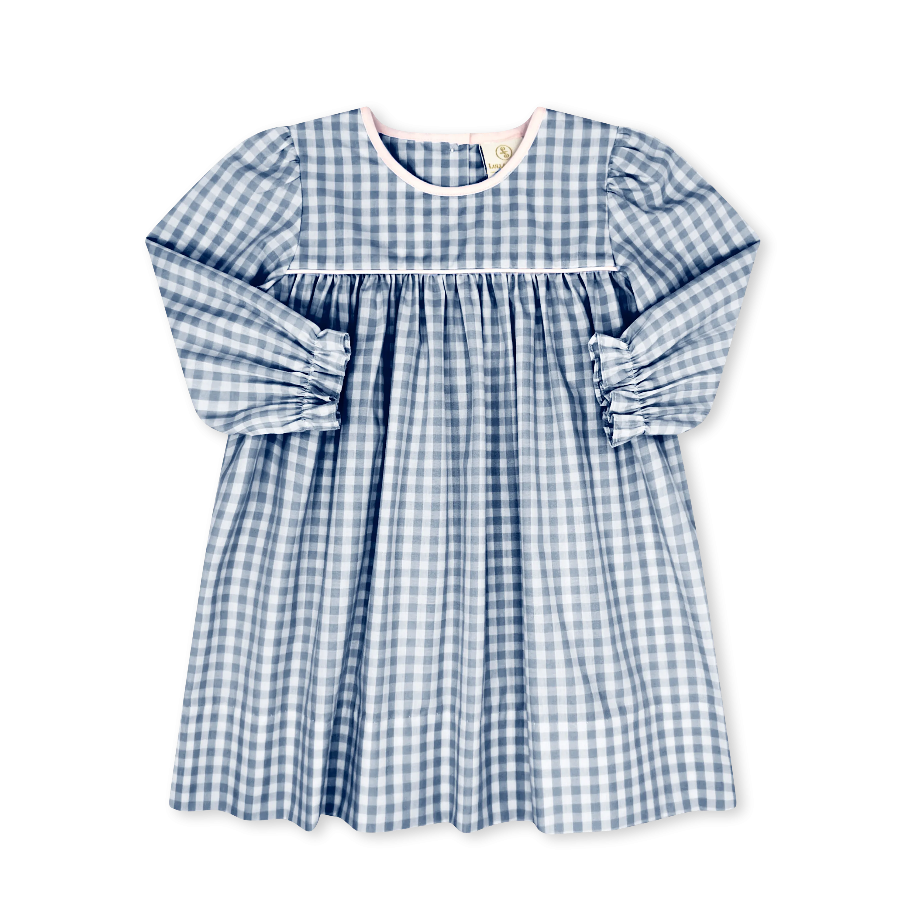 Mother May I Dress | Stone Blue Check