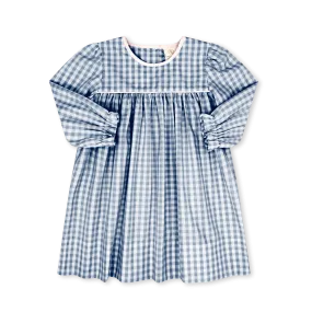 Mother May I Dress | Stone Blue Check