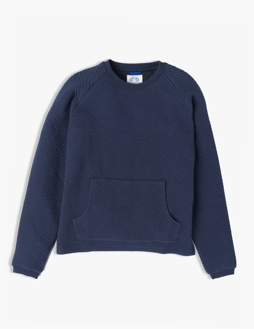 NAVY DIAMOND KNIT CREW