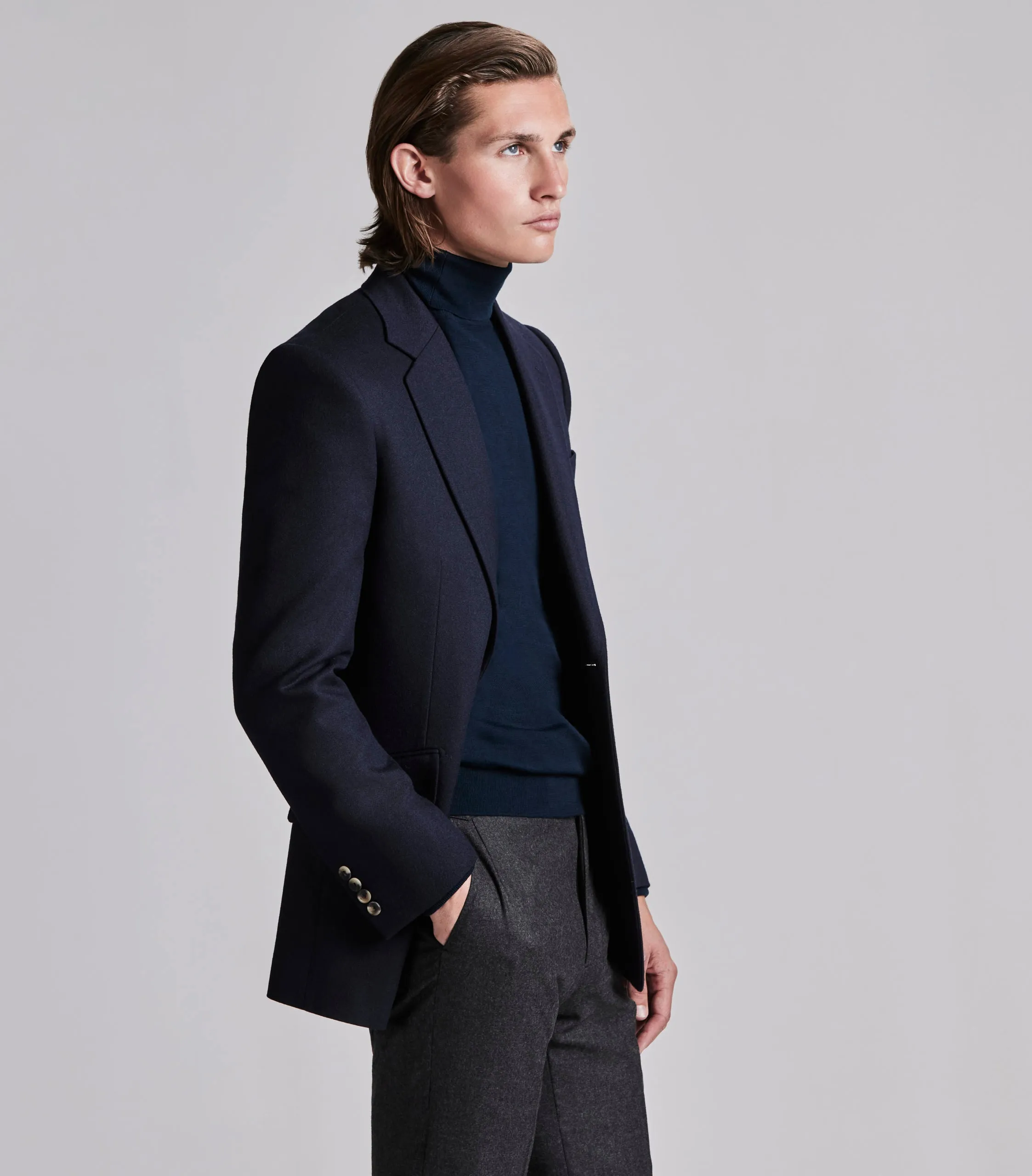 Navy Fearnought Wool Blazer