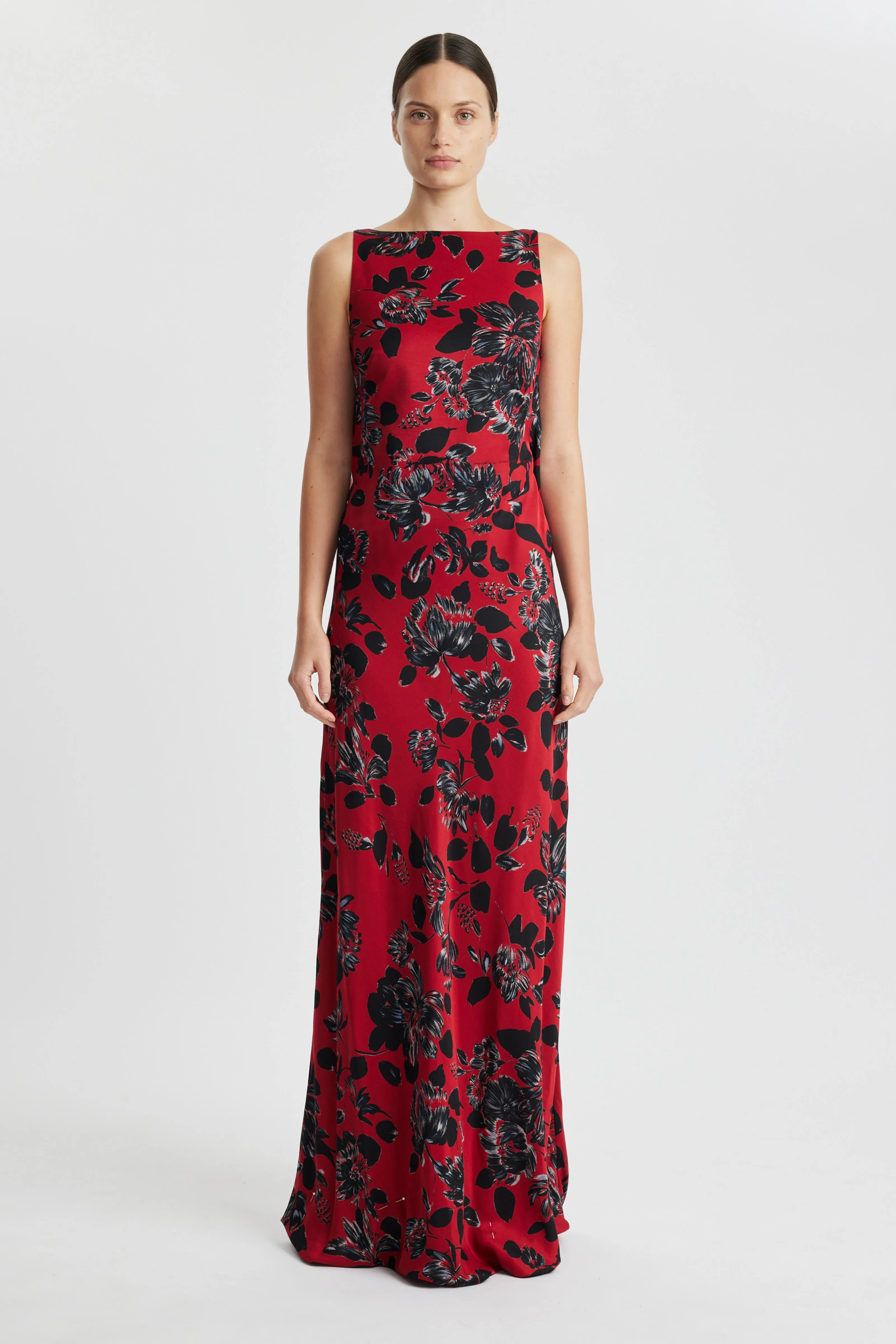 Nefeli Dress In Black Floral Printed Twill