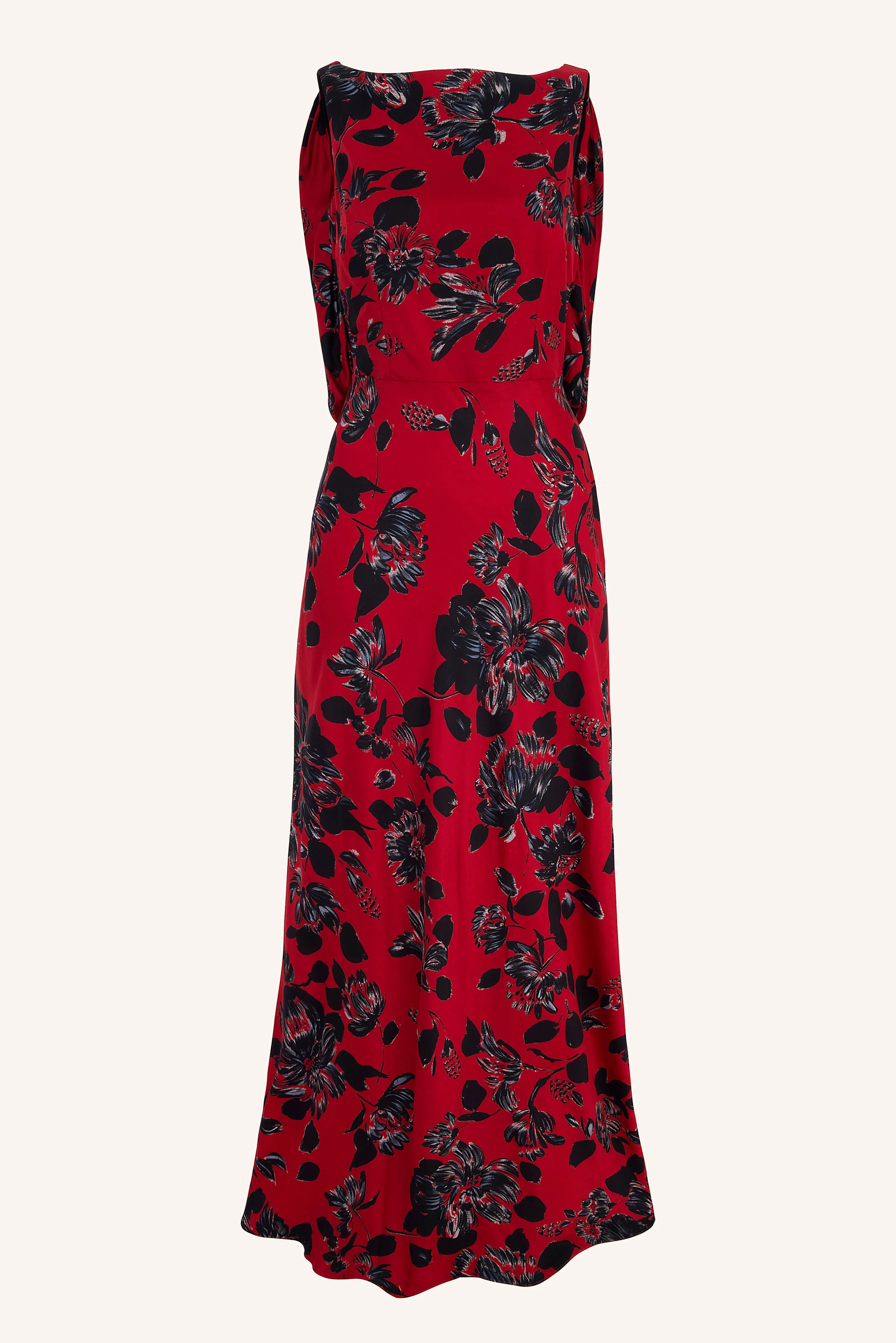 Nefeli Dress In Black Floral Printed Twill