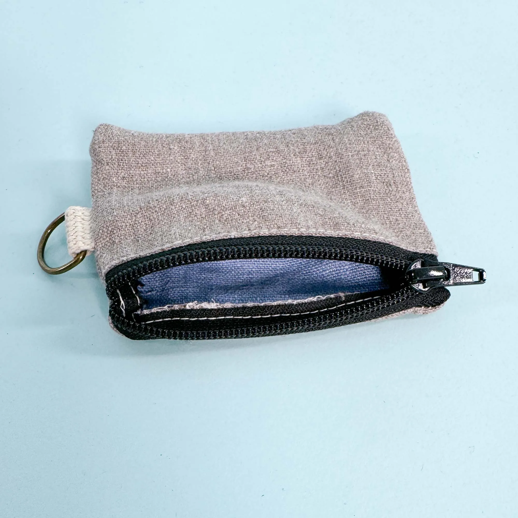 NEWBURGH 100% Organic Organic Linen 2-Way Slim Minimalist Wallet (5.5"x4.5") (OC Thread, YKK Zippers) (99.99% Biodegradable)