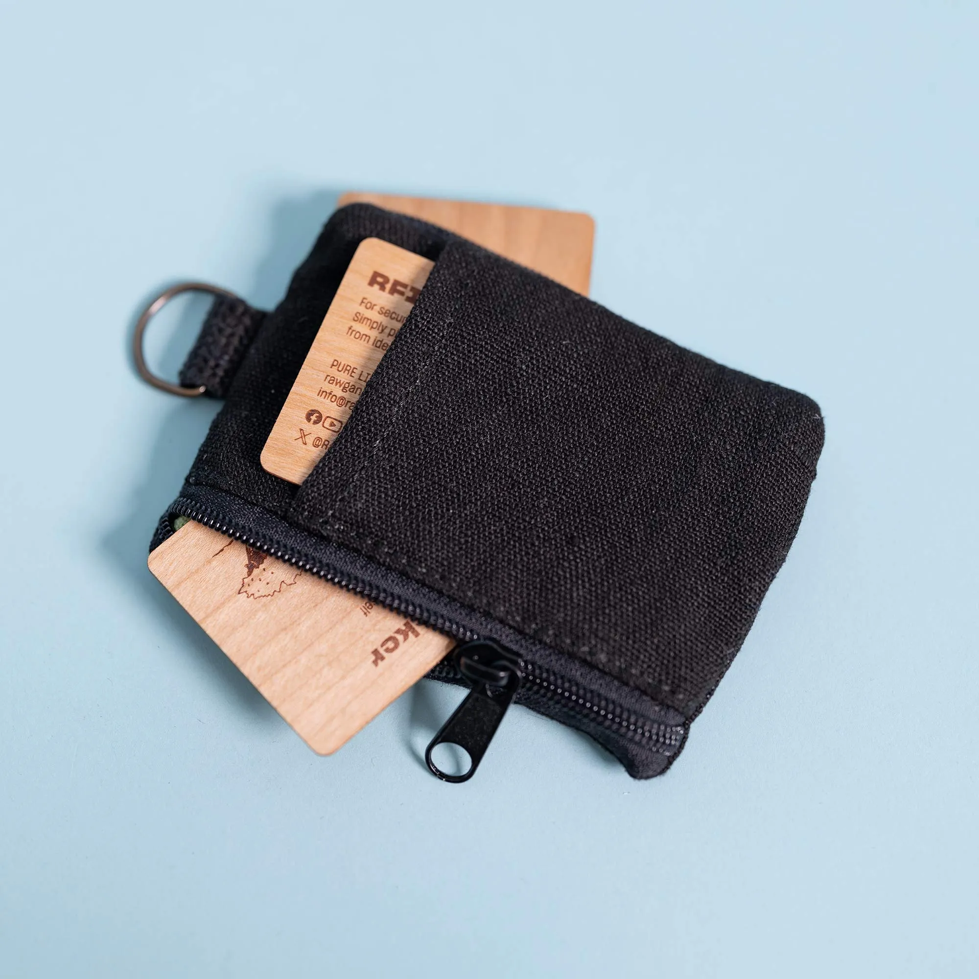 NEWBURGH 100% Organic Organic Linen 2-Way Slim Minimalist Wallet (5.5"x4.5") (OC Thread, YKK Zippers) (99.99% Biodegradable)