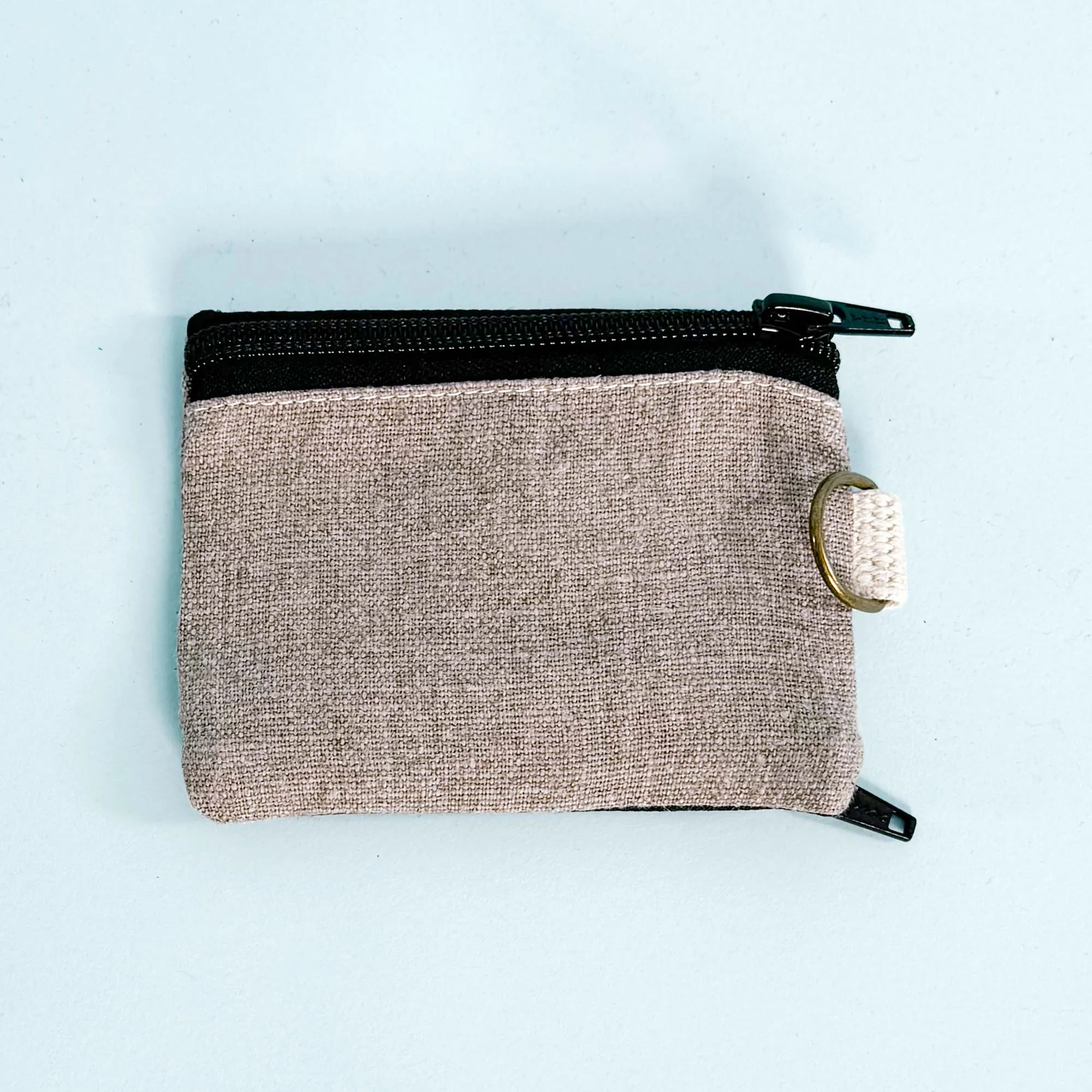 NEWBURGH 100% Organic Organic Linen 2-Way Slim Minimalist Wallet (5.5"x4.5") (OC Thread, YKK Zippers) (99.99% Biodegradable)