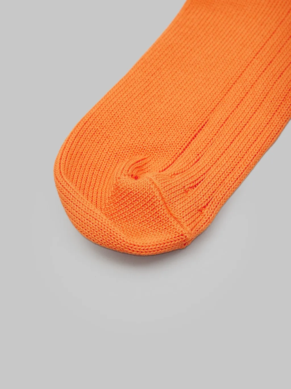 Nishiguchi Kutsushita Egyptian Cotton Ribbed Socks Apricot Orange