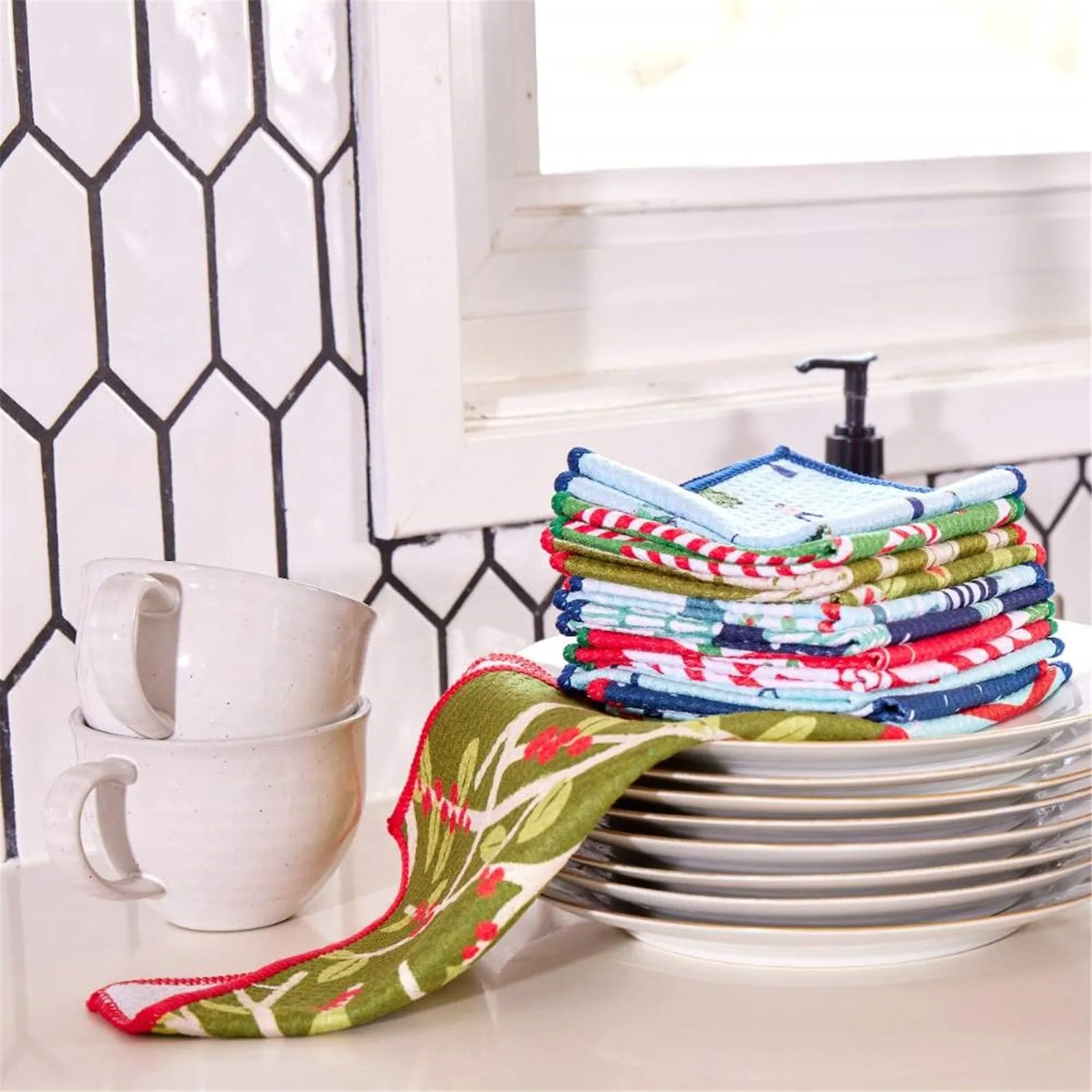 Nordic Sports blu Dish Cloth Set of 3